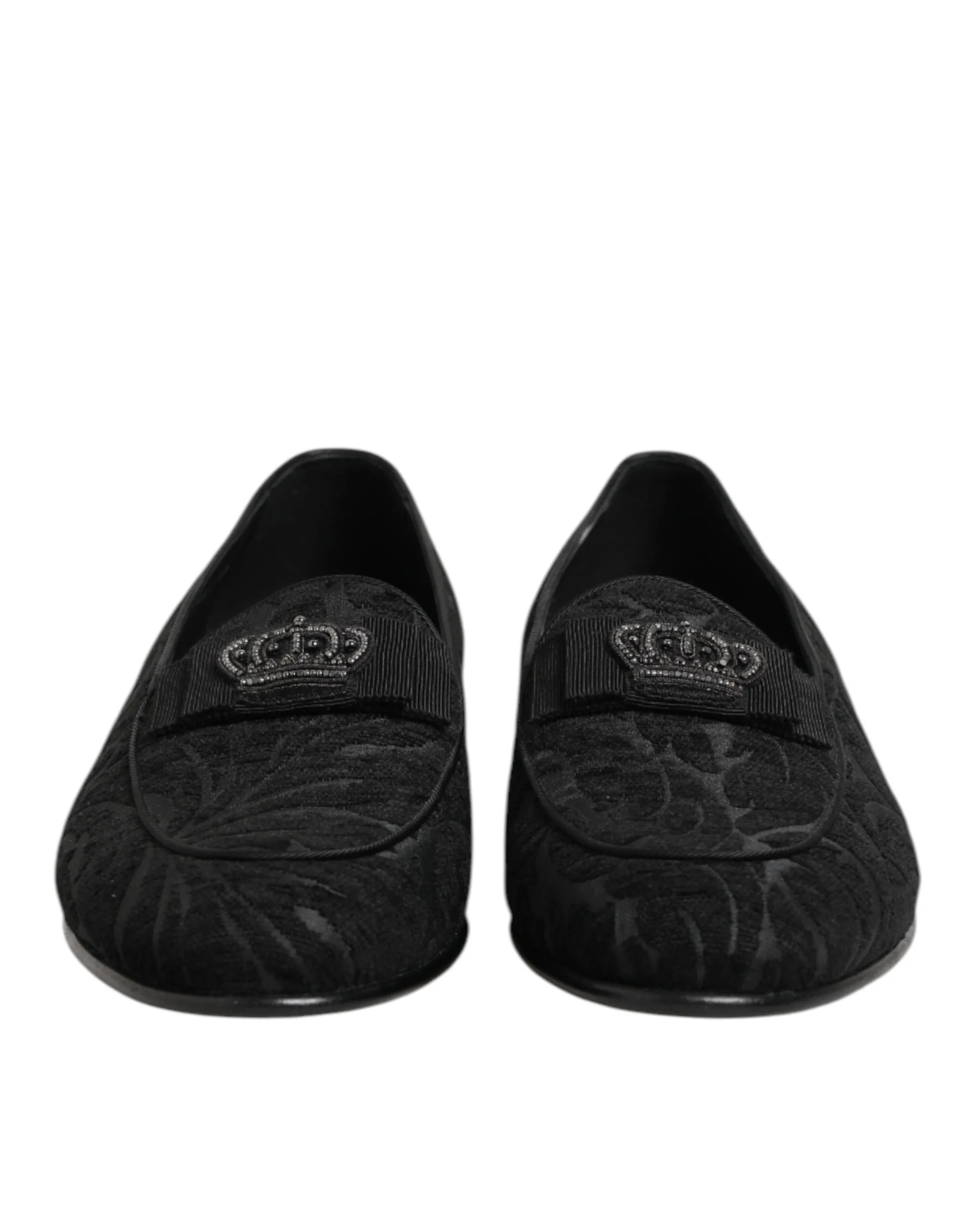 Dolce & Gabbana Black Brocade Crown Loafers Dress Shoes sold by Siebentaschen product image thumbnail 3