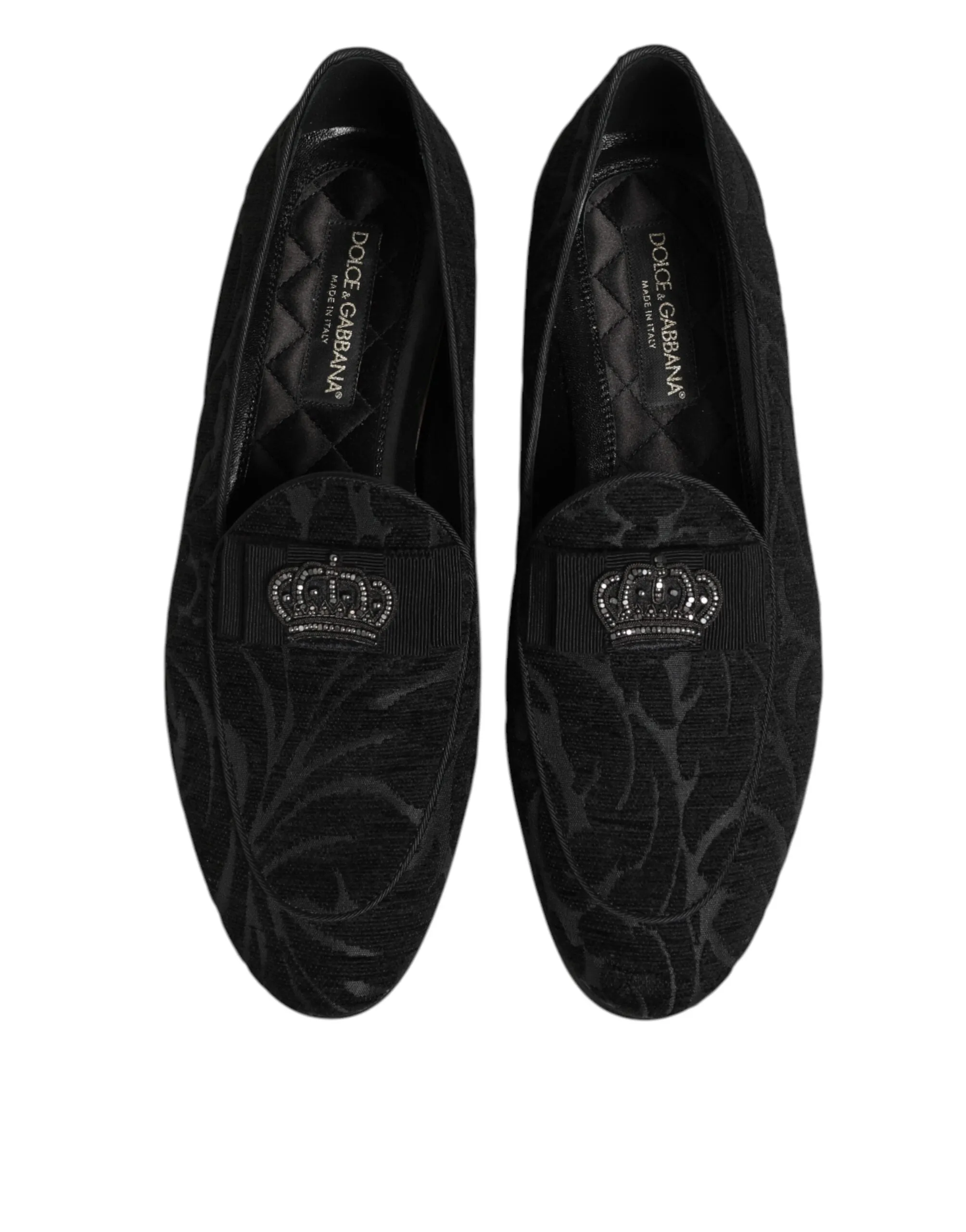 Dolce & Gabbana Black Brocade Crown Loafers Dress Shoes sold by Siebentaschen product image thumbnail 4