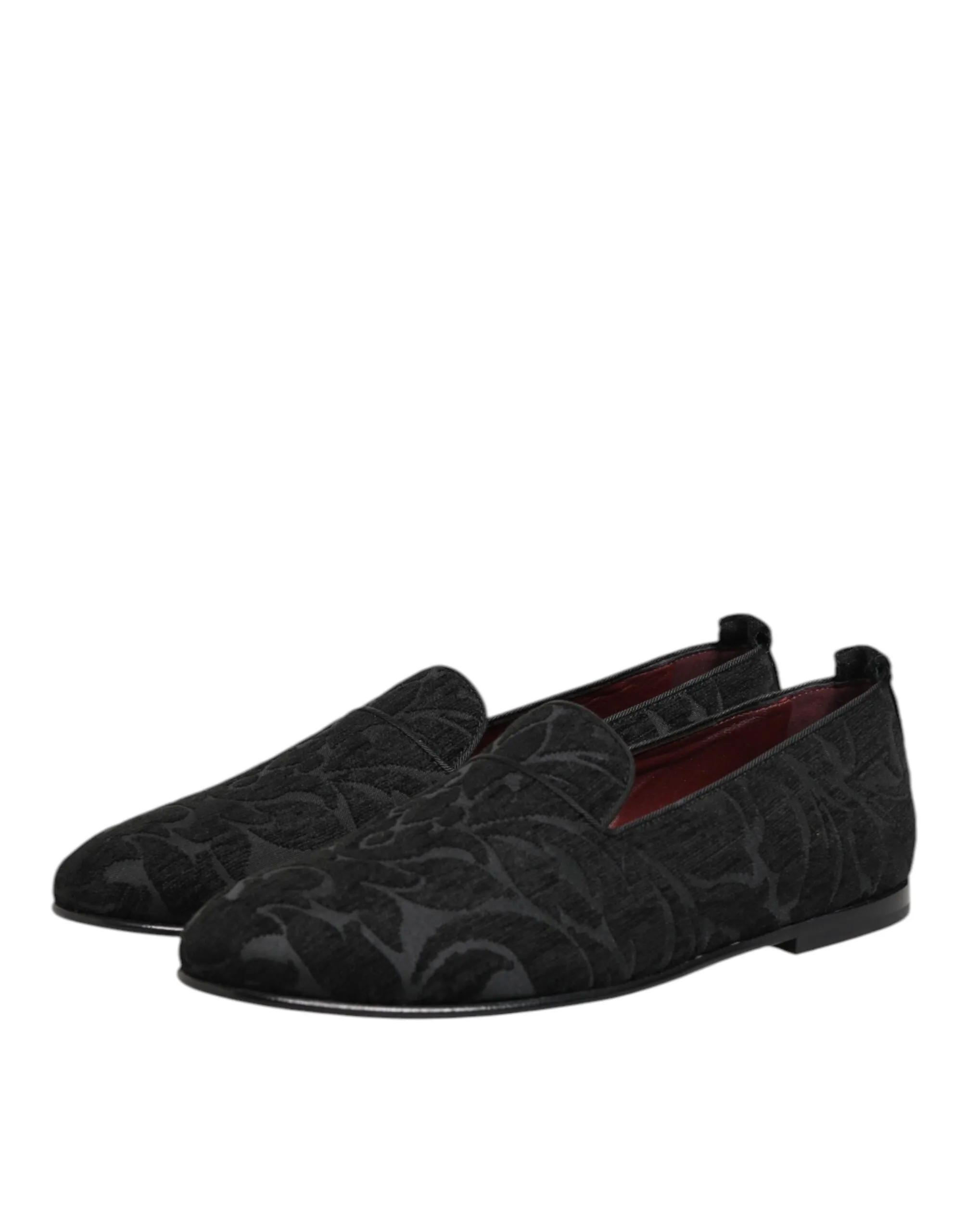 Dolce & Gabbana Black Brocade Loafers Slip On Men Dress Shoes sold by Siebentaschen product image thumbnail 5