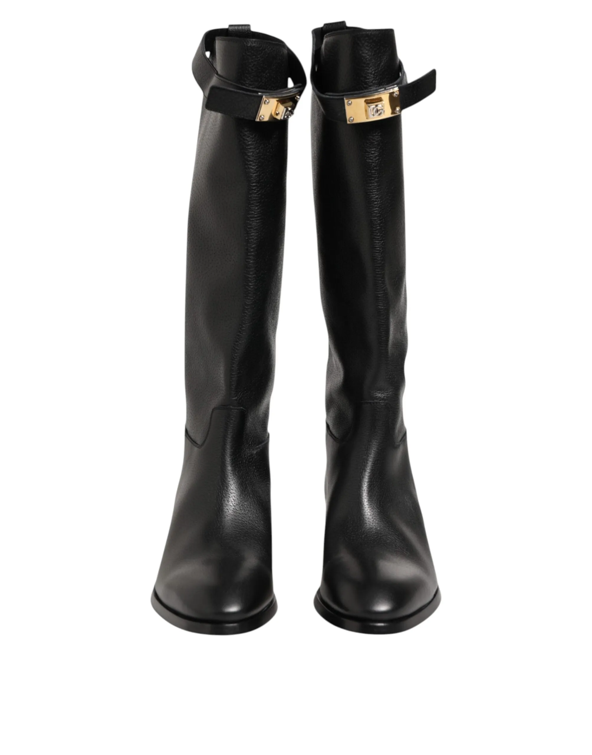 Dolce & Gabbana Black Logo Plaque Over The Calf Boots Shoes sold by Siebentaschen product image thumbnail 3