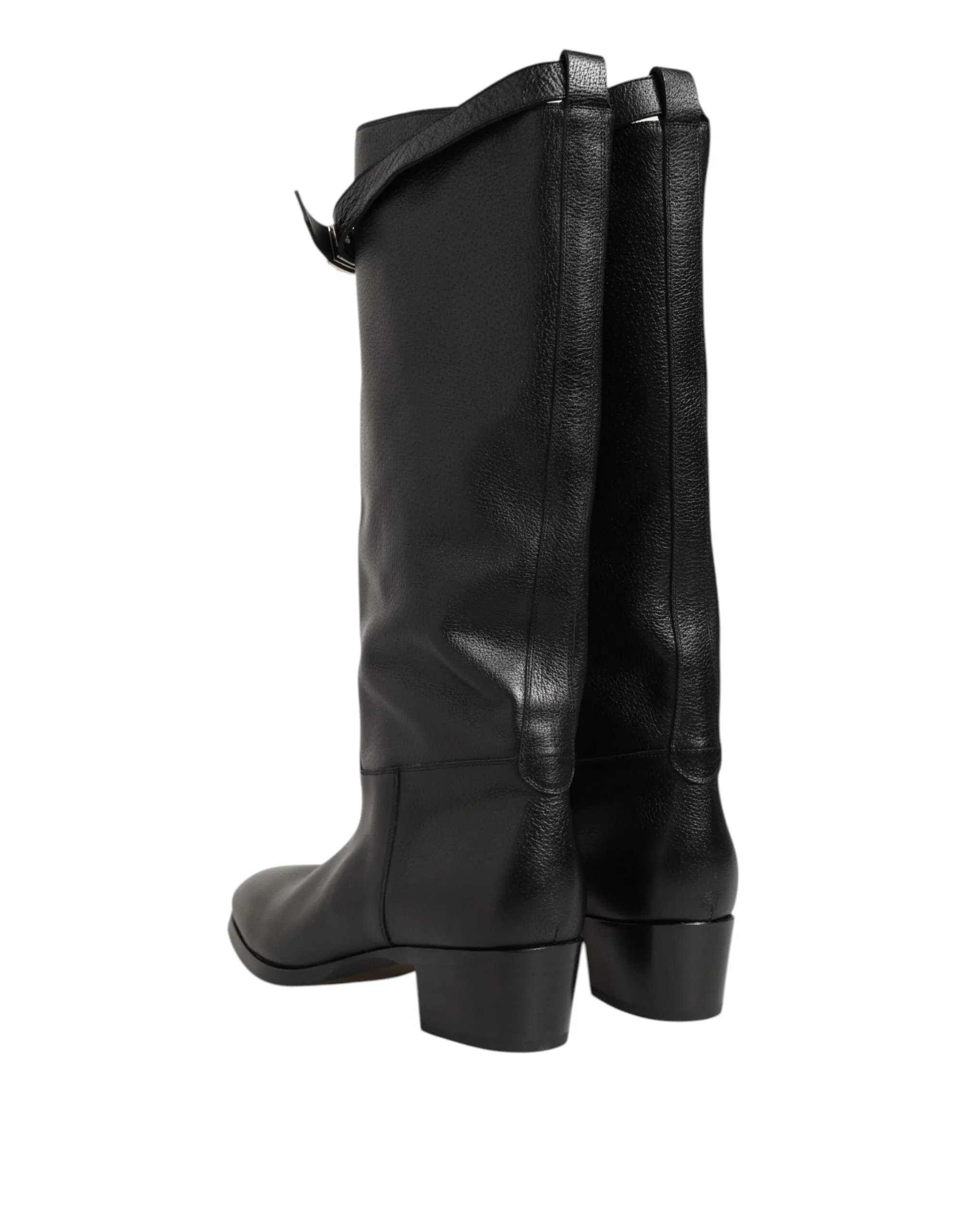 Dolce & Gabbana Black Logo Plaque Over The Calf Boots Shoes sold by Siebentaschen product image thumbnail 5