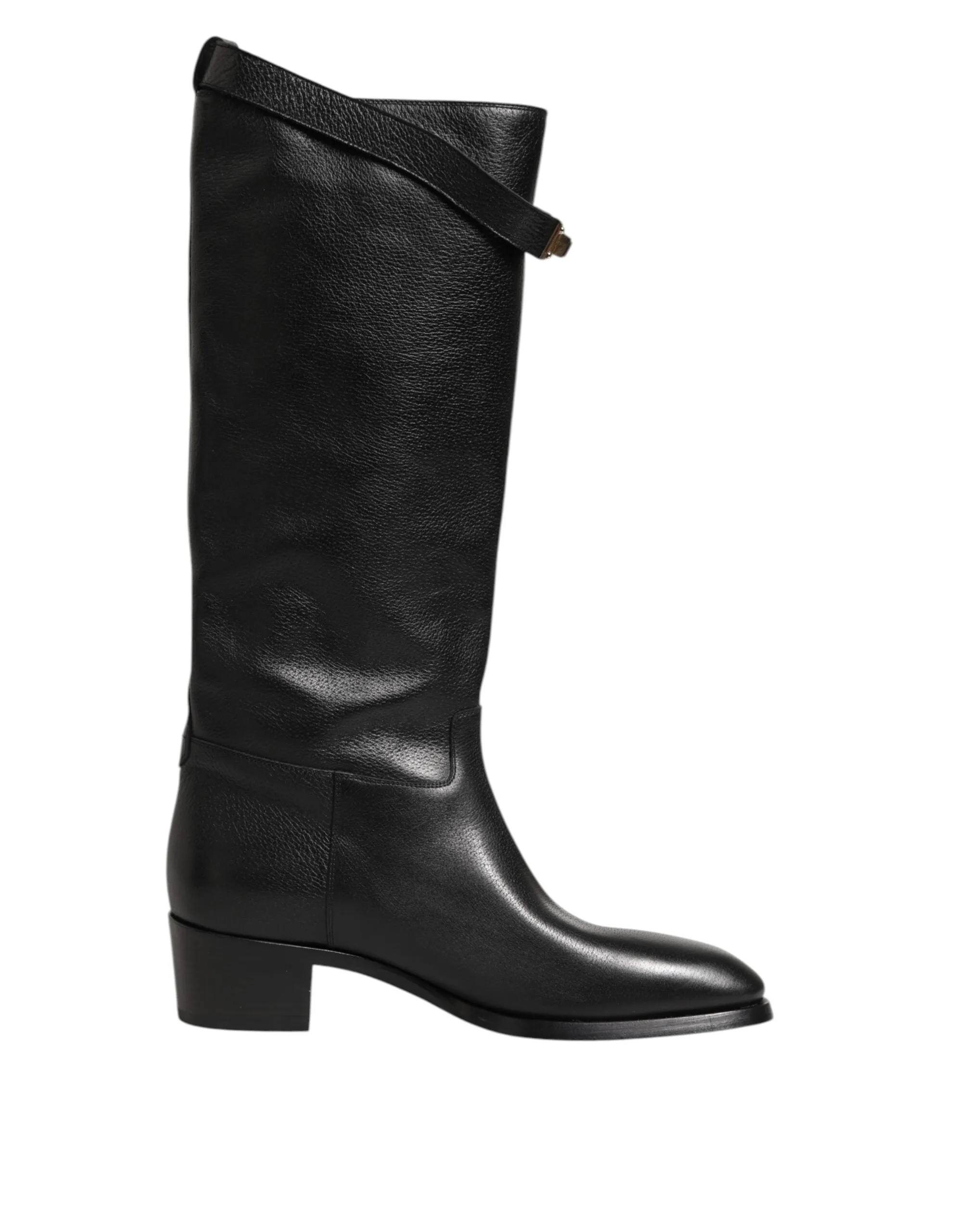 Dolce & Gabbana Black Logo Plaque Over The Calf Boots Shoes sold by Siebentaschen product image thumbnail 2
