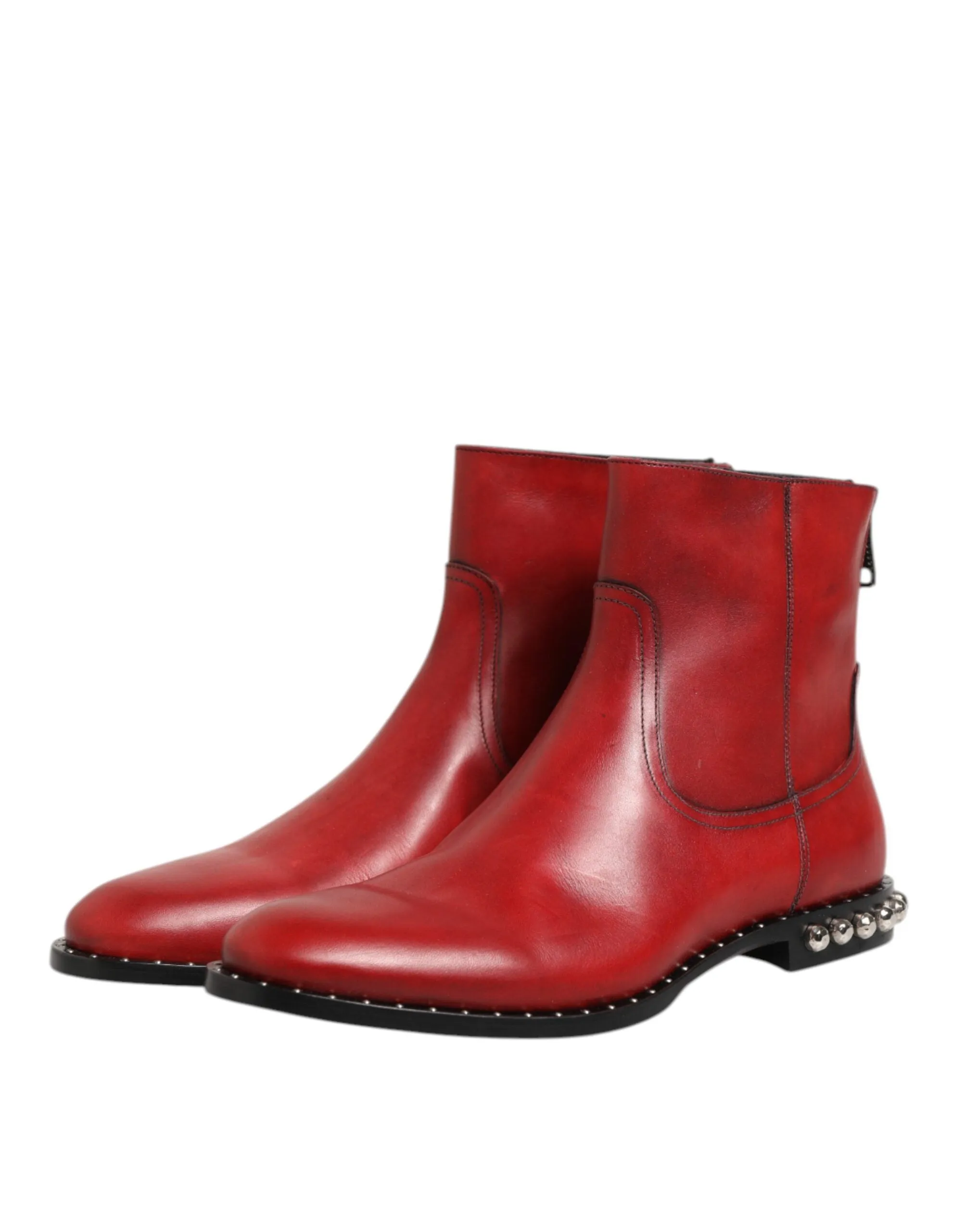 Dolce & Gabbana Red Studded Chelsea Short Ankle Boots Shoes sold by Siebentaschen product image thumbnail 5