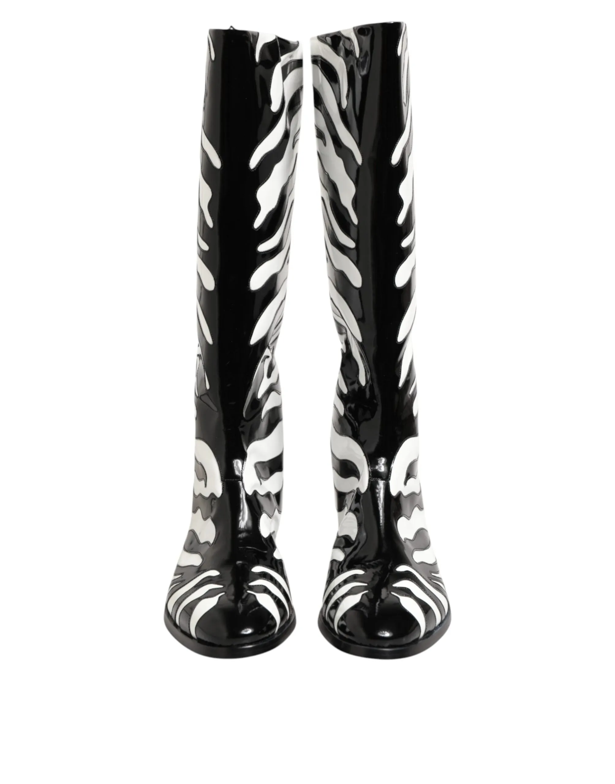 Dolce & Gabbana Black White Zebra Over The Calf Boots Shoes sold by Siebentaschen product image thumbnail 3