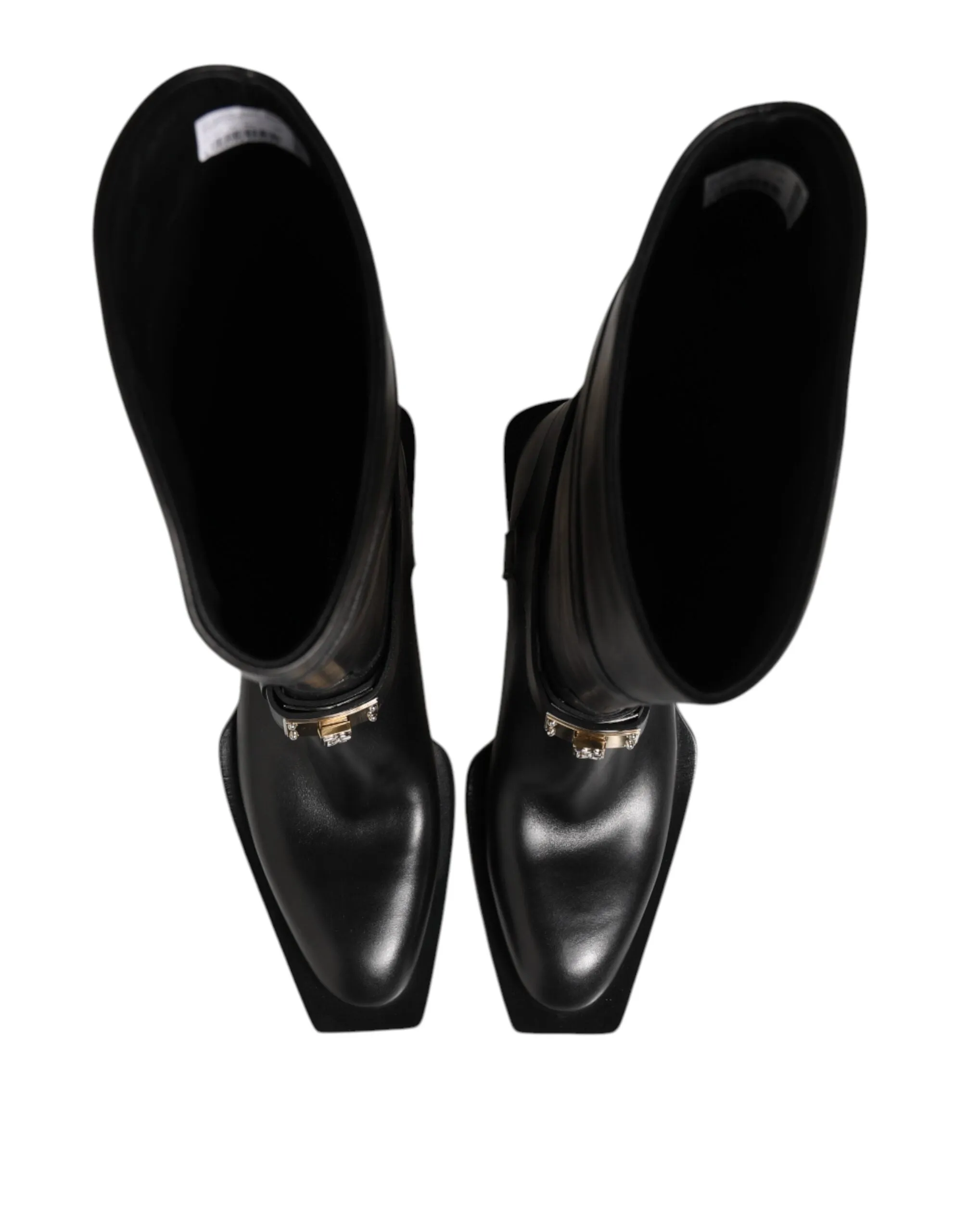 Dolce & Gabbana Black Logo Plaque Over The Calf Boot Shoes sold by Siebentaschen product image thumbnail 4