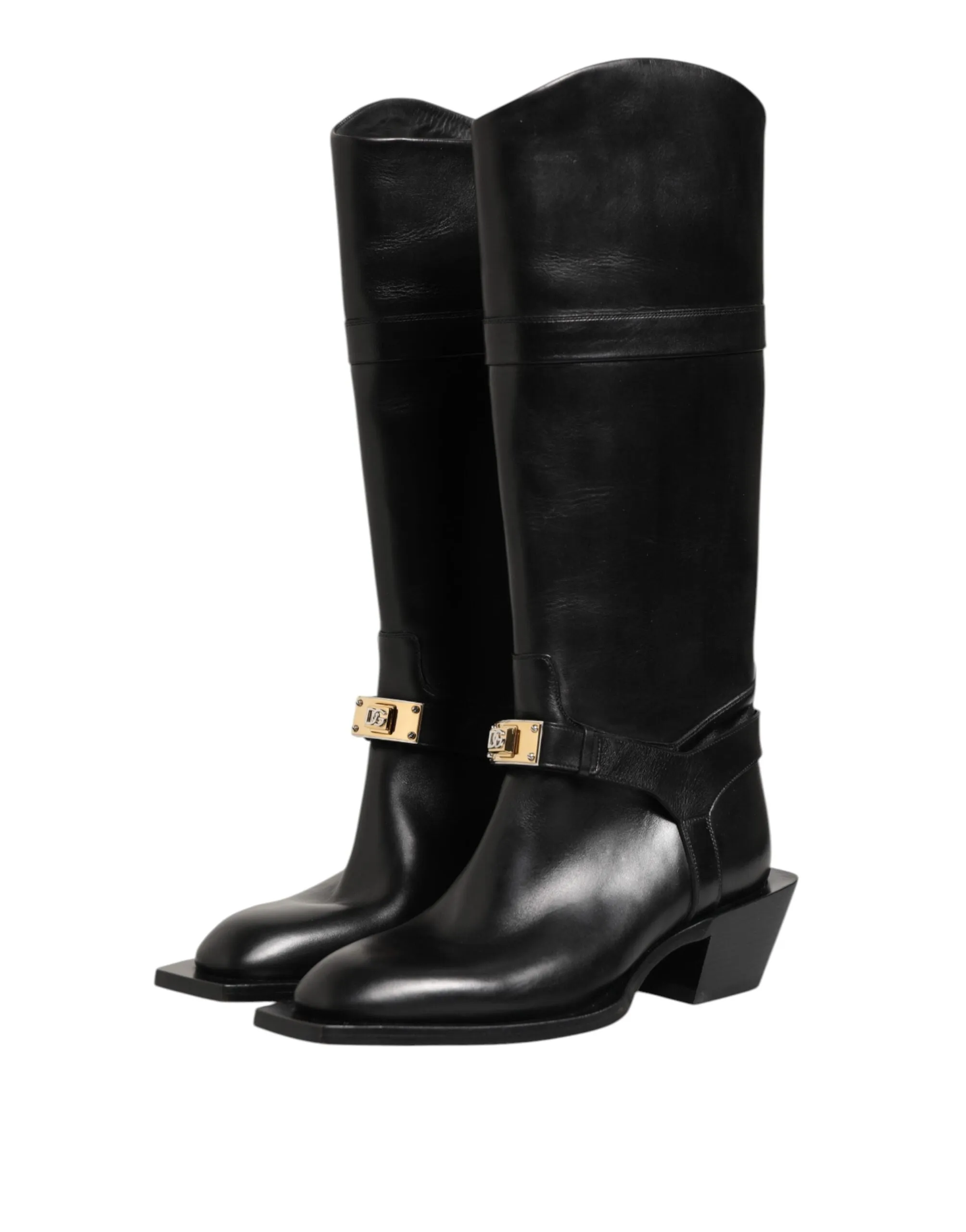 Dolce & Gabbana Black Logo Plaque Over The Calf Boot Shoes sold by Siebentaschen product image thumbnail 5