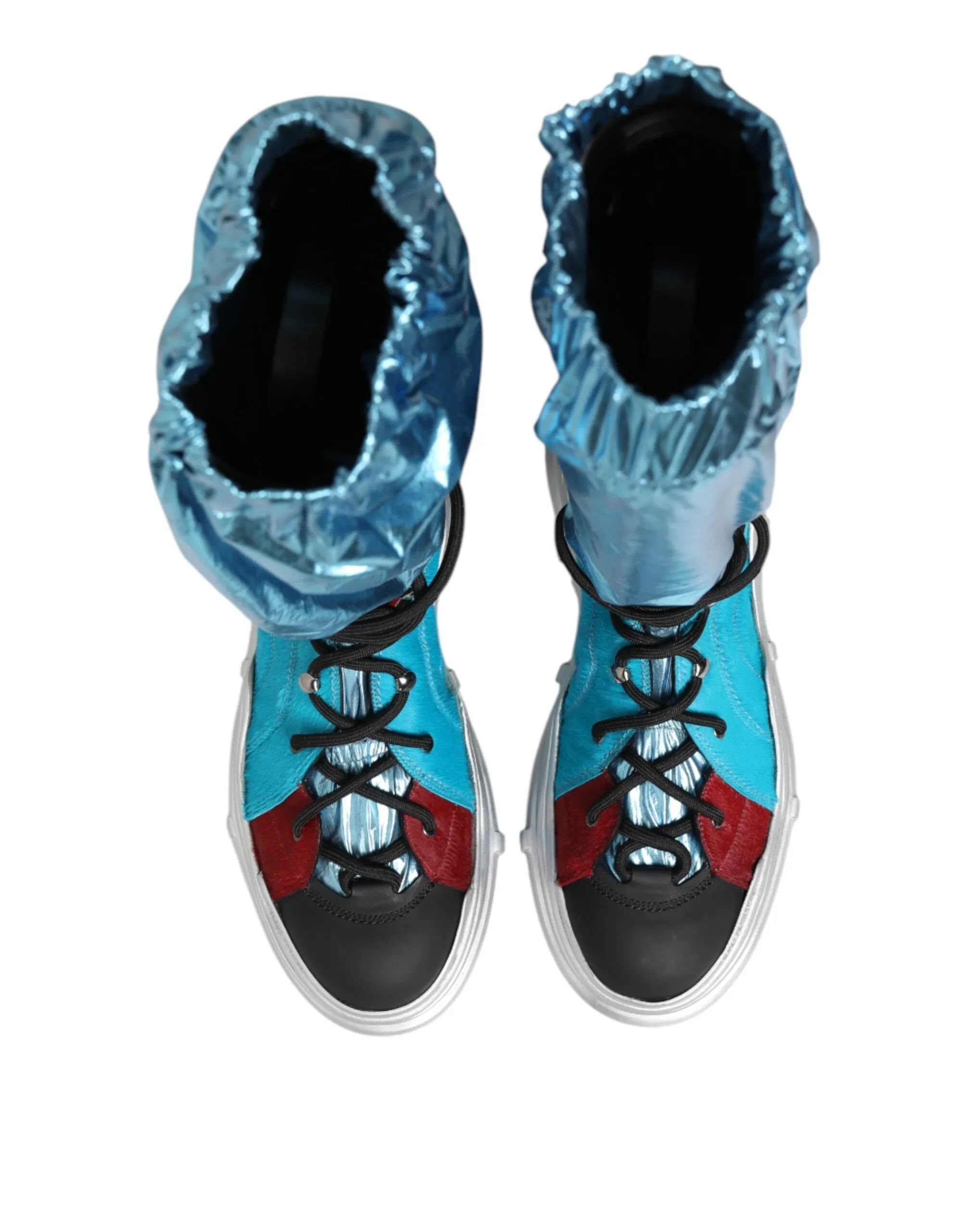 Dolce & Gabbana Blue Lace Up Over The Knee Socks Men Boots Shoes sold by Siebentaschen product image thumbnail 4