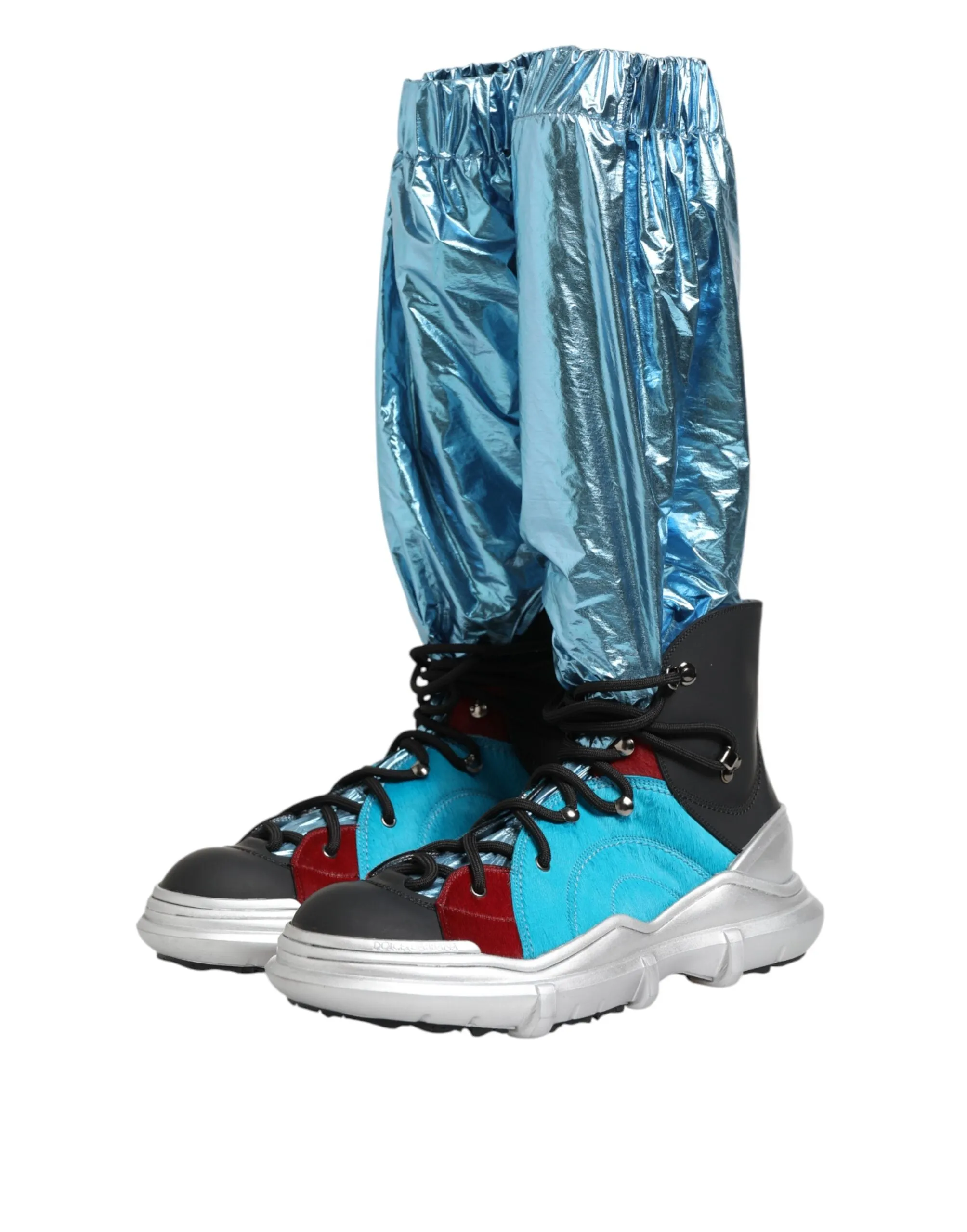 Dolce & Gabbana Blue Lace Up Over The Knee Socks Men Boots Shoes sold by Siebentaschen product image thumbnail 5