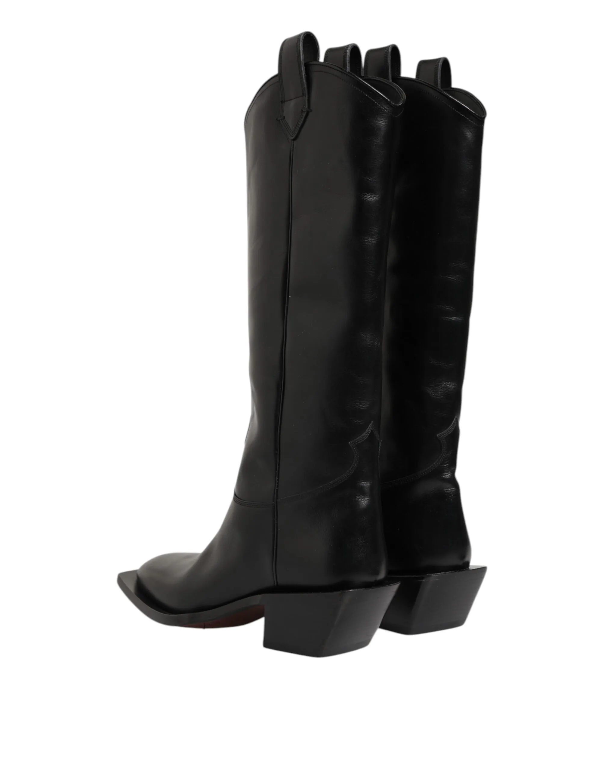 Dolce & Gabbana Black Leather Over The Calf Biker Boots Shoes sold by Siebentaschen product image thumbnail 5