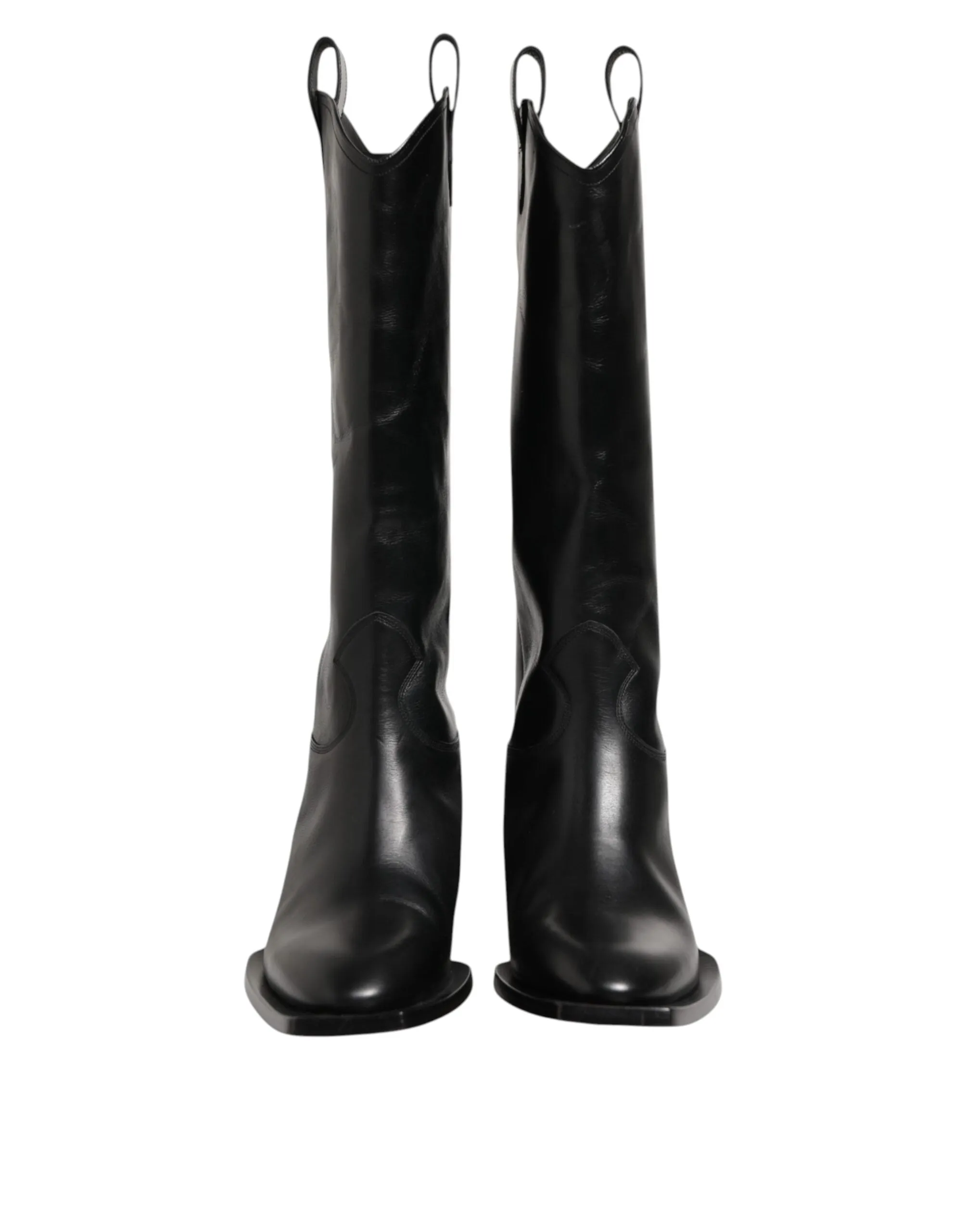 Dolce & Gabbana Black Leather Over The Calf Biker Boots Shoes sold by Siebentaschen product image thumbnail 3