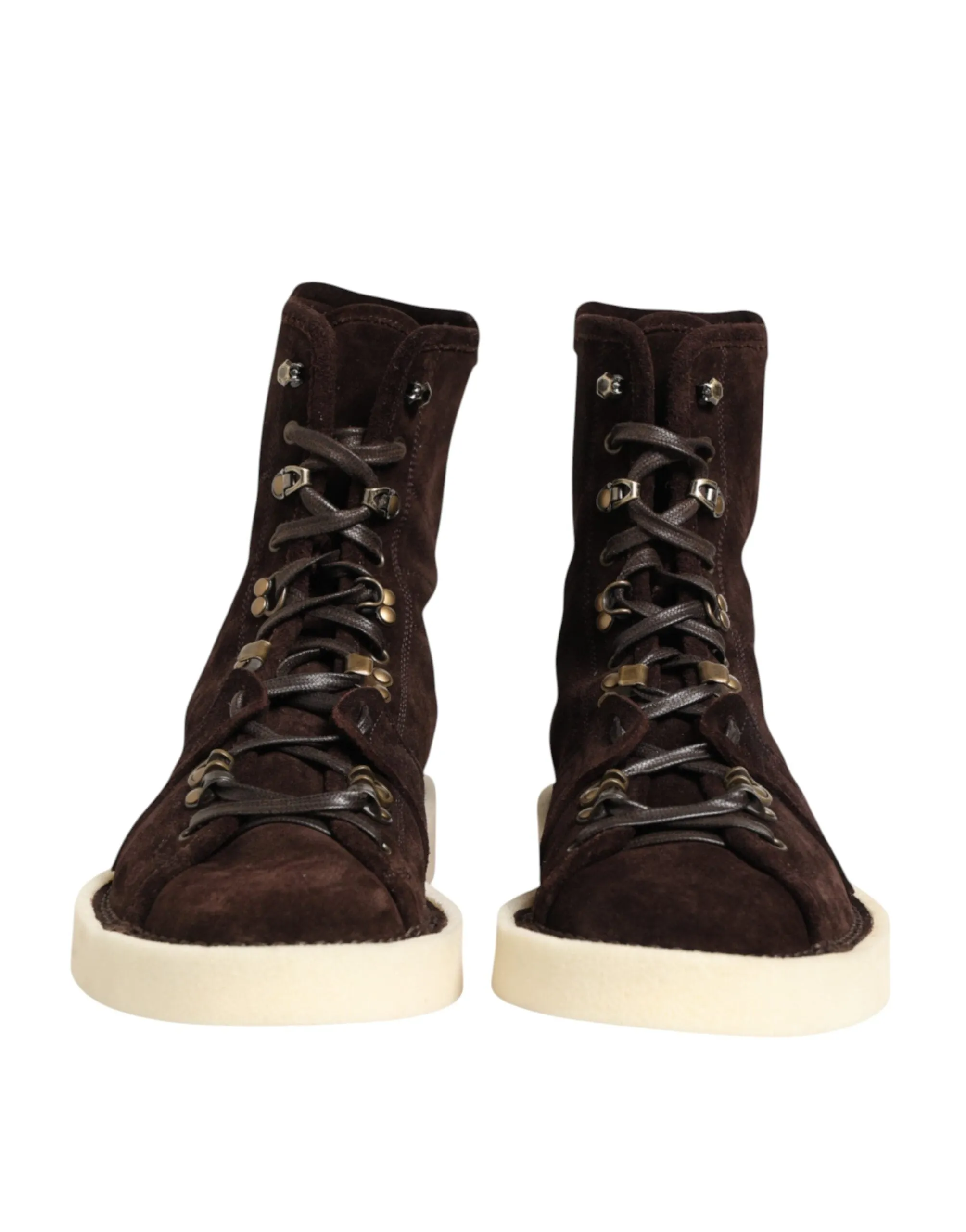 Dolce & Gabbana Brown Suede Lace Up Ankle Short Boots Shoes sold by Siebentaschen product image thumbnail 3