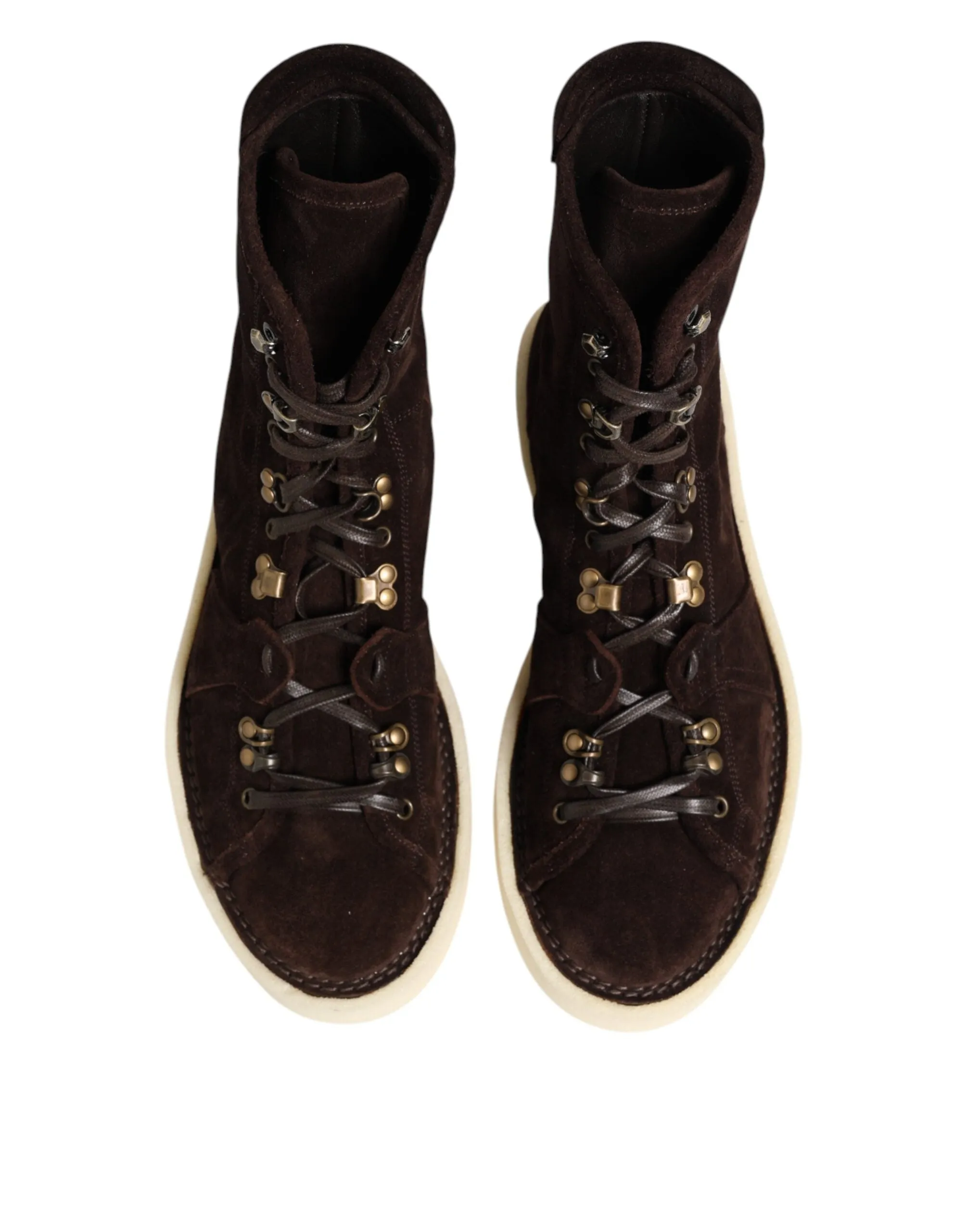 Dolce & Gabbana Brown Suede Lace Up Ankle Short Boots Shoes sold by Siebentaschen product image thumbnail 4