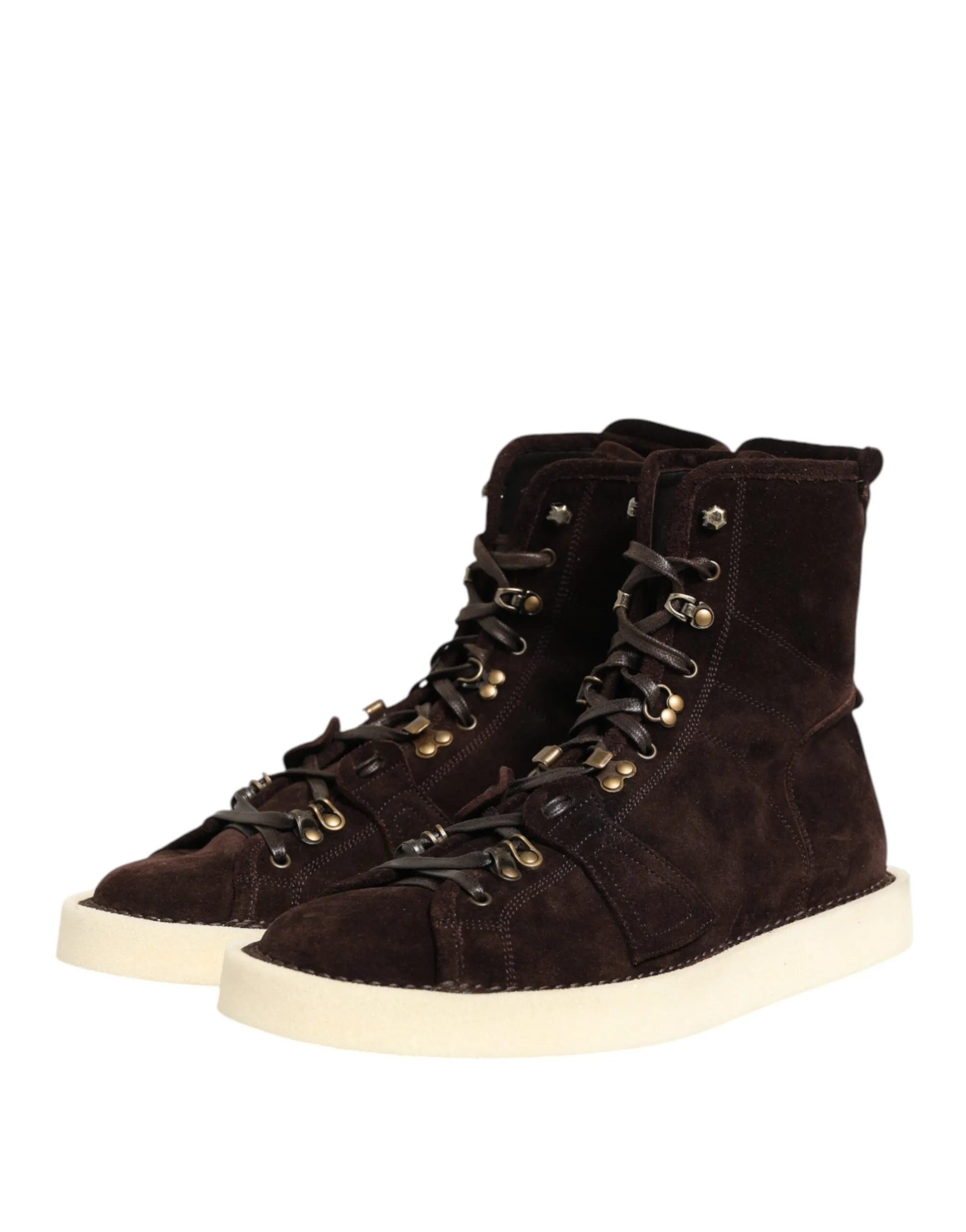Dolce & Gabbana Brown Suede Lace Up Ankle Short Boots Shoes sold by Siebentaschen product image thumbnail 5