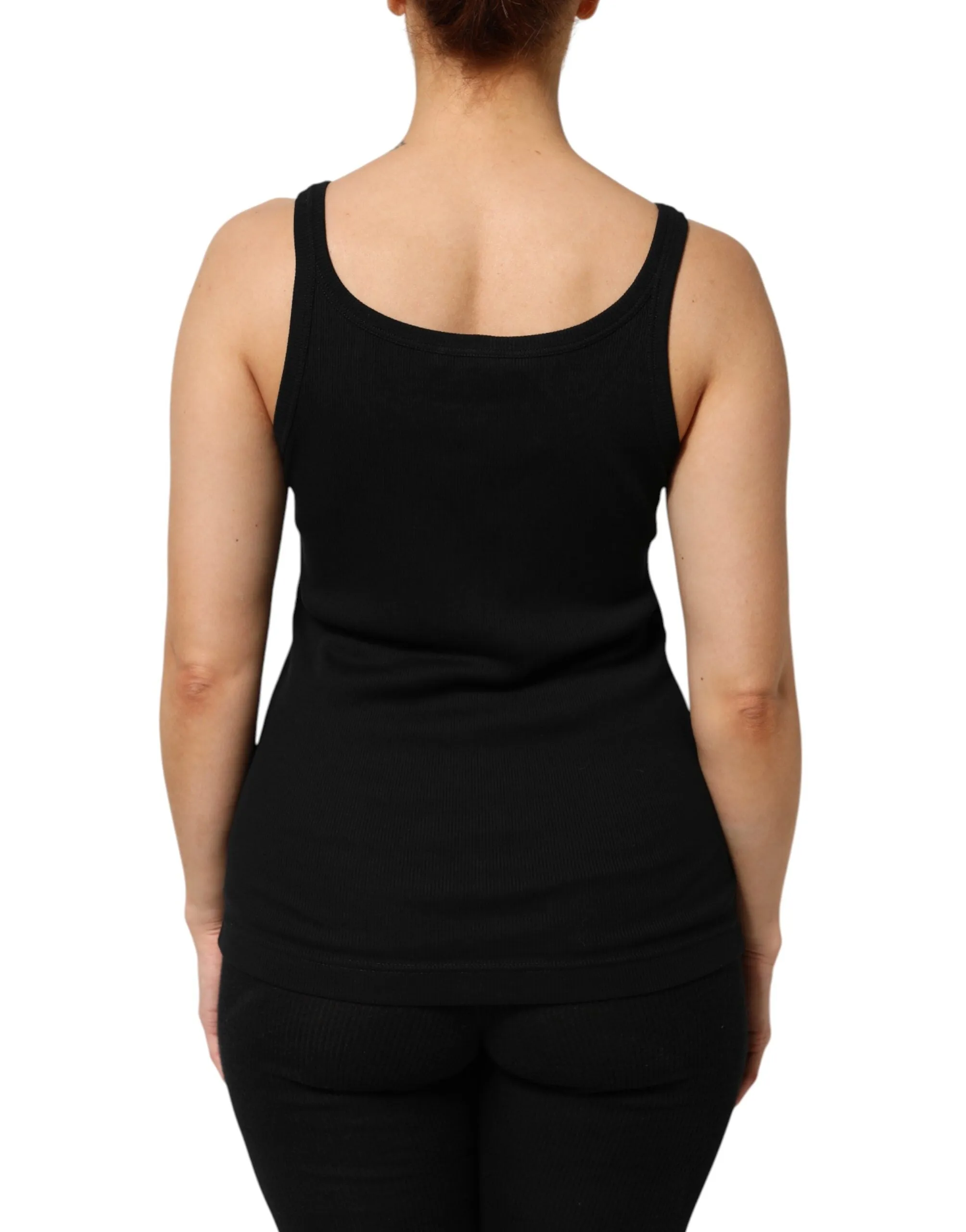 Dolce & Gabbana Black Cotton Sleeveless Women Tank Top sold by Siebentaschen product image thumbnail 4