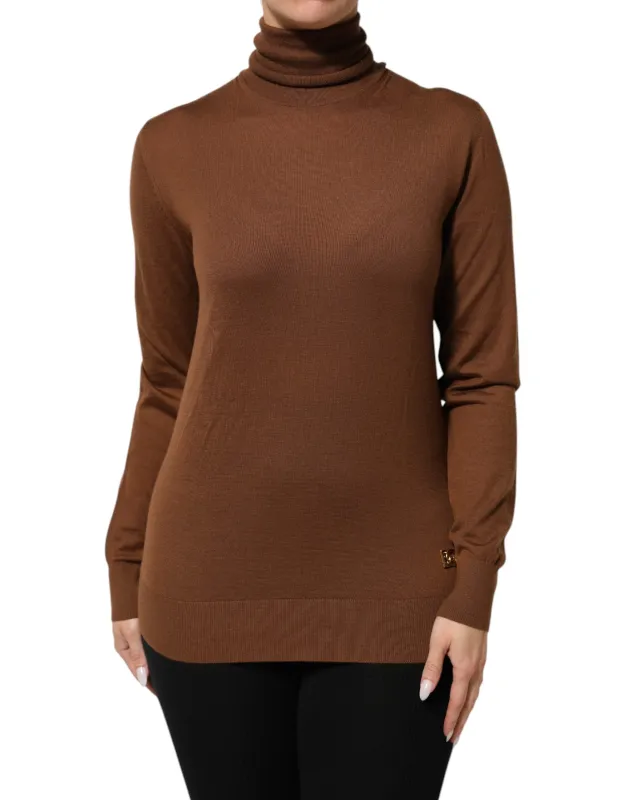 Dolce & Gabbana Brown Cashmere Turtle Neck Pullover Sweater sold by Siebentaschen