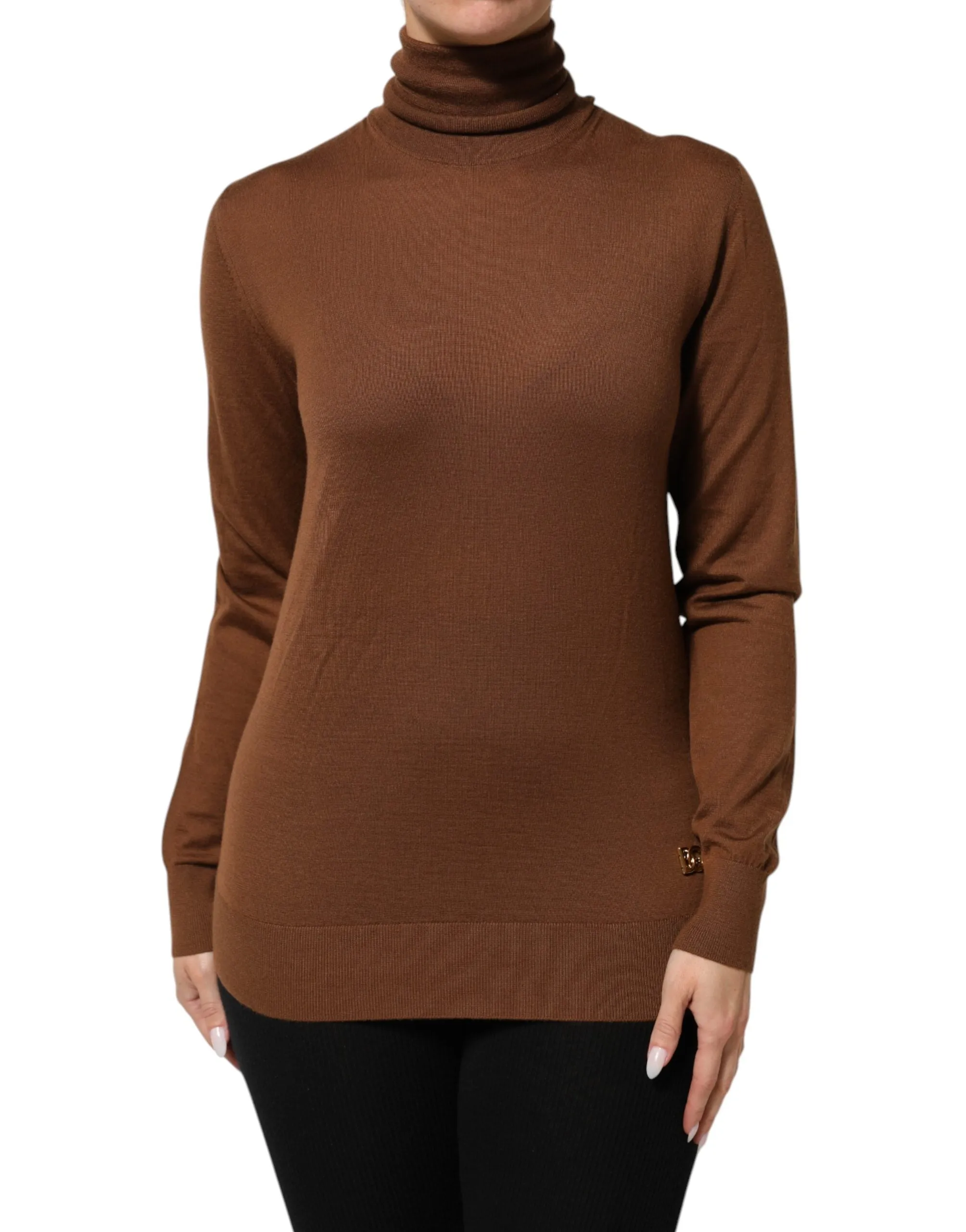 Dolce & Gabbana Brown Cashmere Turtle Neck Pullover Sweater sold by Siebentaschen