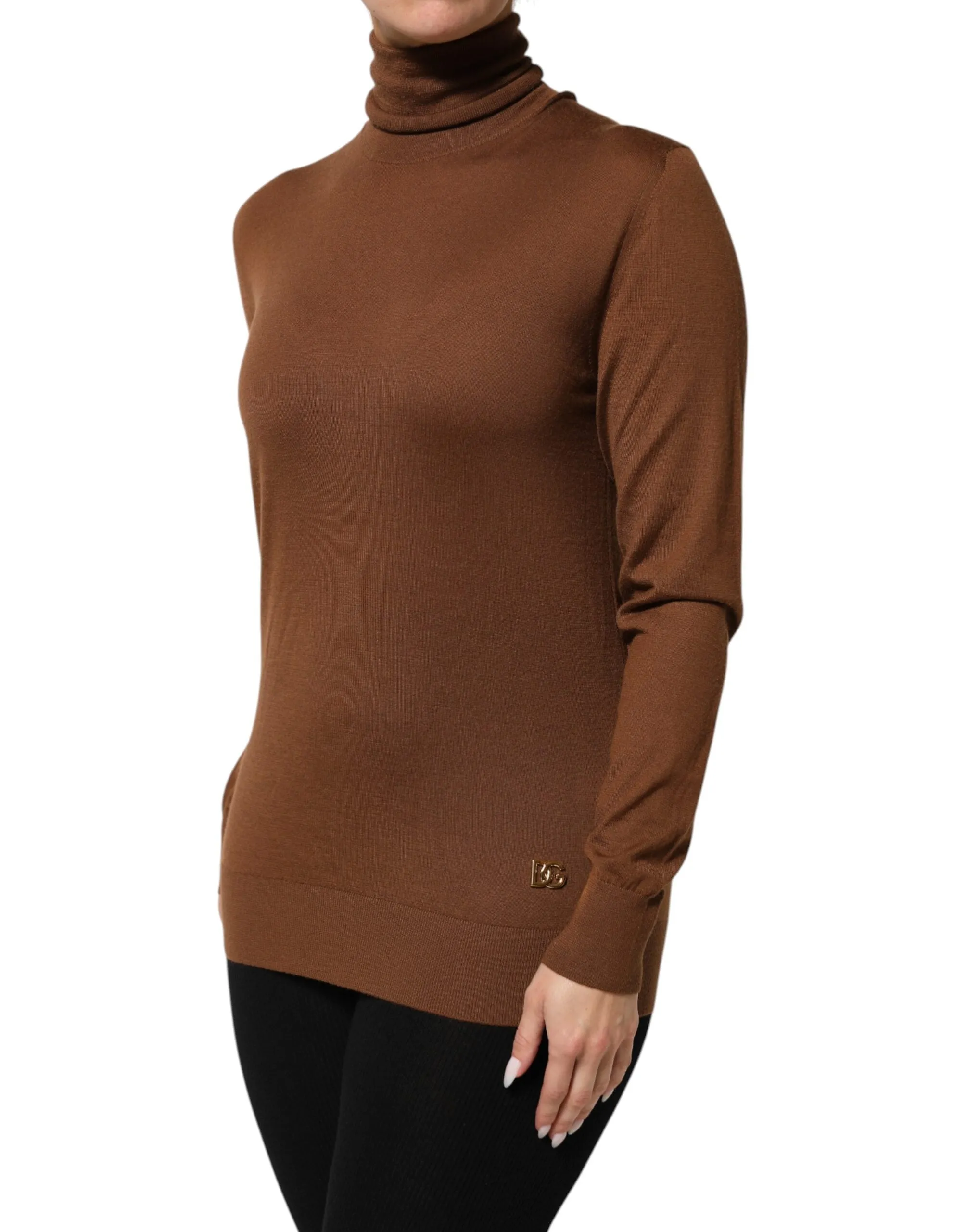 Dolce & Gabbana Brown Cashmere Turtle Neck Pullover Sweater sold by Siebentaschen product image thumbnail 3