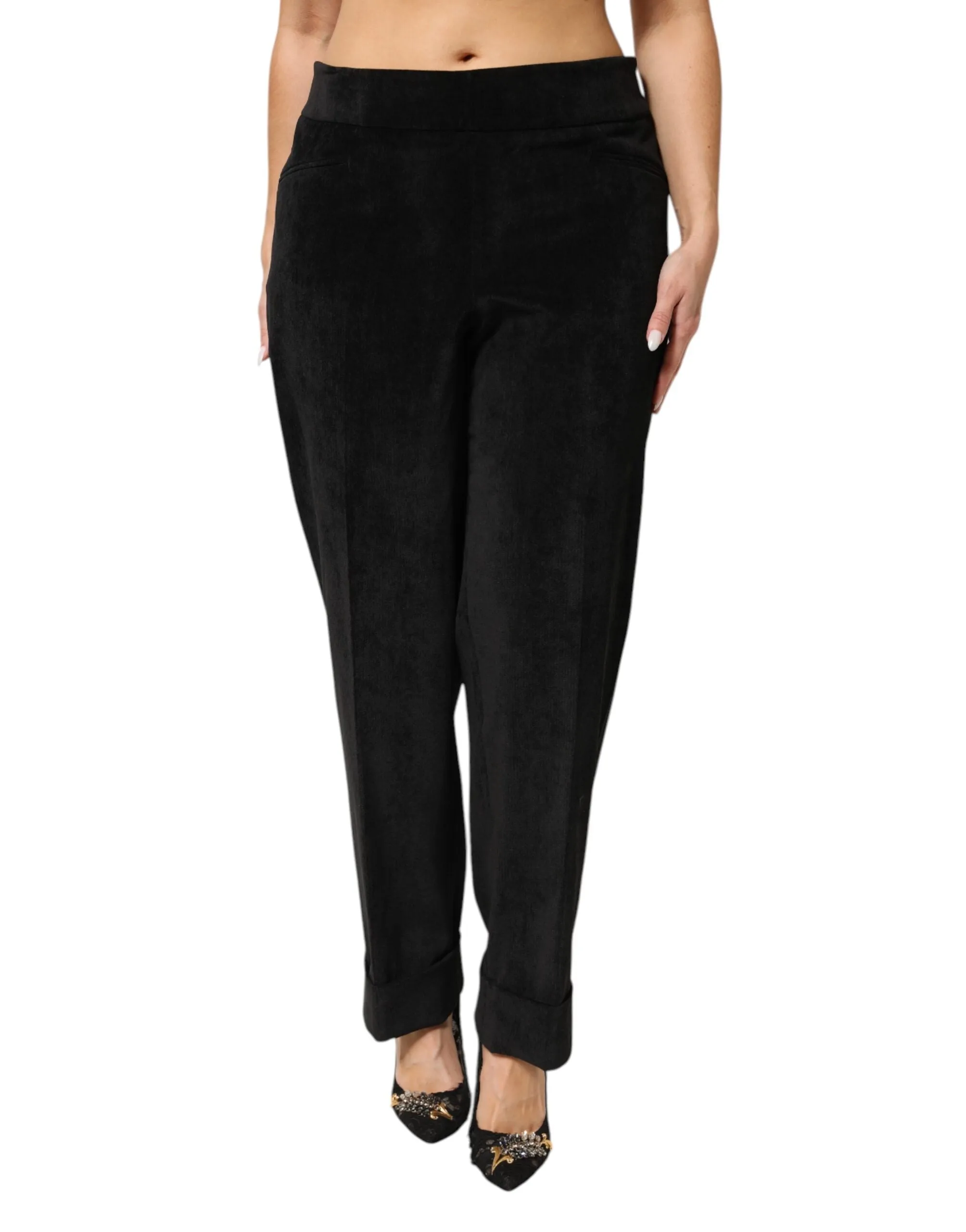 BENCIVENGA Black High Waist Straight Dress Trouser Pants sold by Siebentaschen product image thumbnail 2