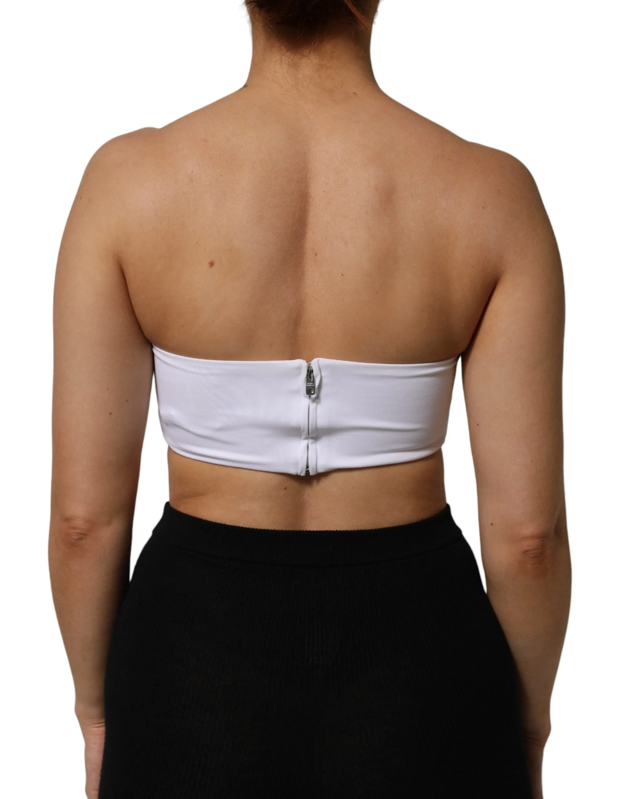 Dolce & Gabbana White Nylon Blend Bandeau Strapless Tube Top sold by Siebentaschen product image thumbnail 4
