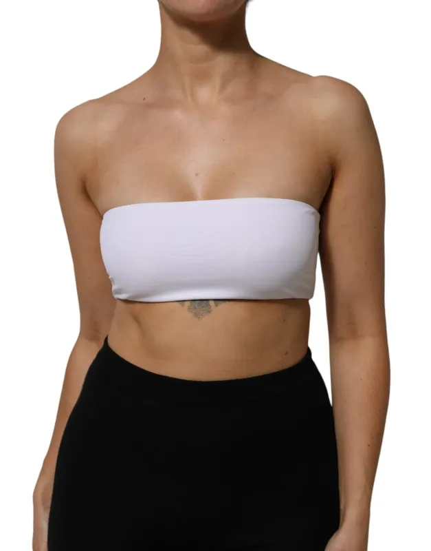 Dolce & Gabbana White Nylon Blend Bandeau Strapless Tube Top made by Siebentaschen