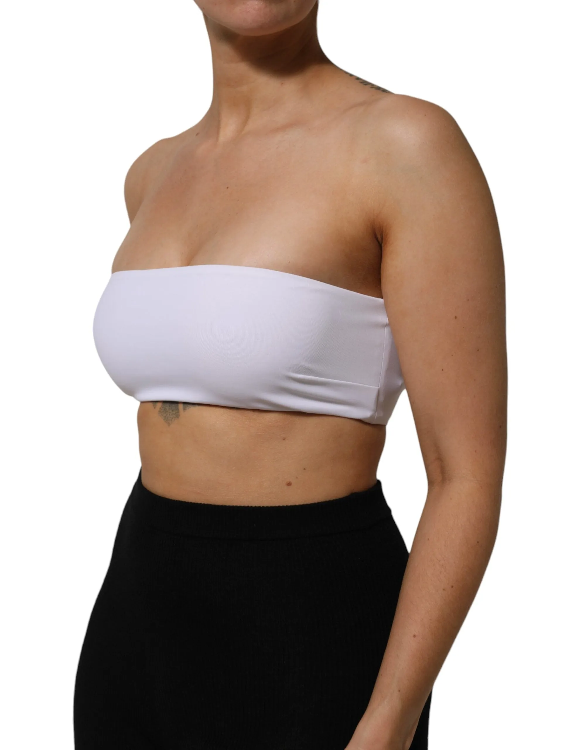 Dolce & Gabbana White Nylon Blend Bandeau Strapless Tube Top sold by Siebentaschen product image thumbnail 3