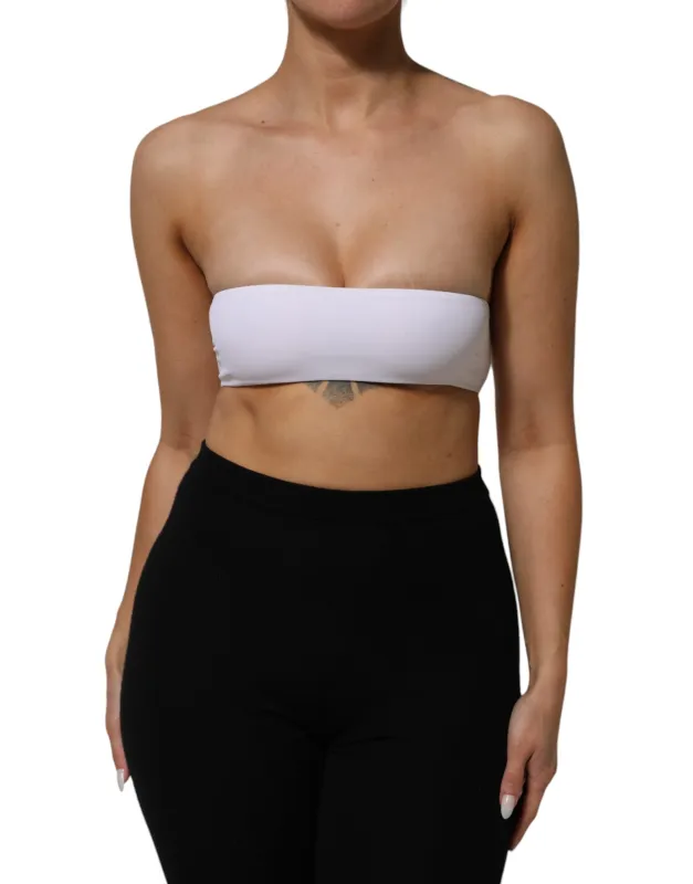 Dolce & Gabbana White Nylon Blend Bandeau Strapless Tube Top made by Siebentaschen
