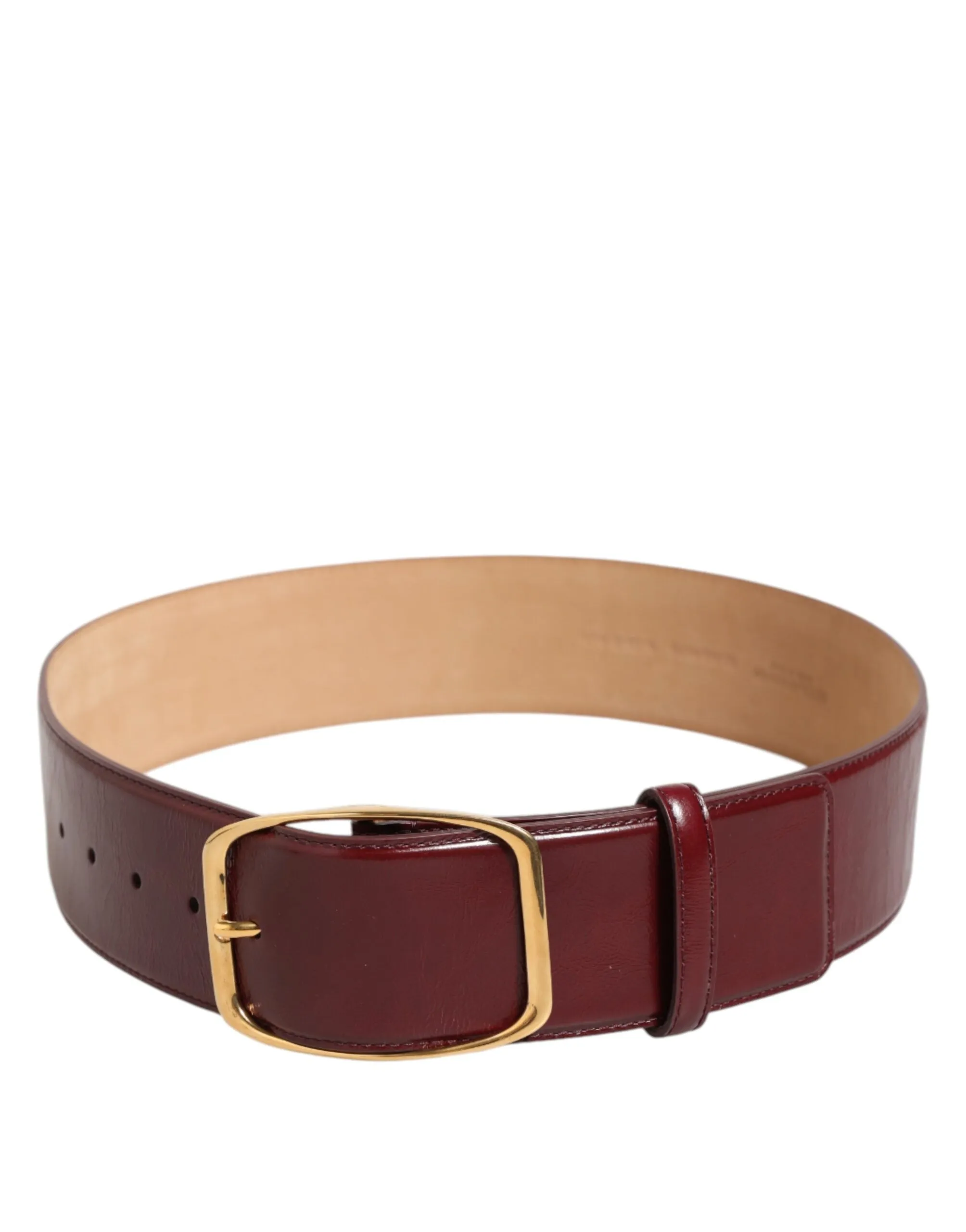Dolce & Gabbana Burgundy Leather Gold Metal Buckle Women Belt sold by Siebentaschen product image thumbnail 5
