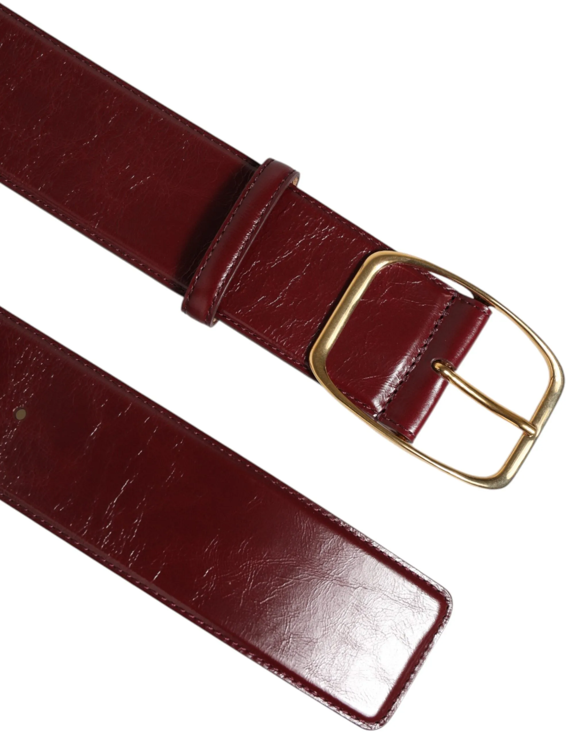 Dolce & Gabbana Burgundy Leather Gold Metal Buckle Women Belt sold by Siebentaschen product image thumbnail 4