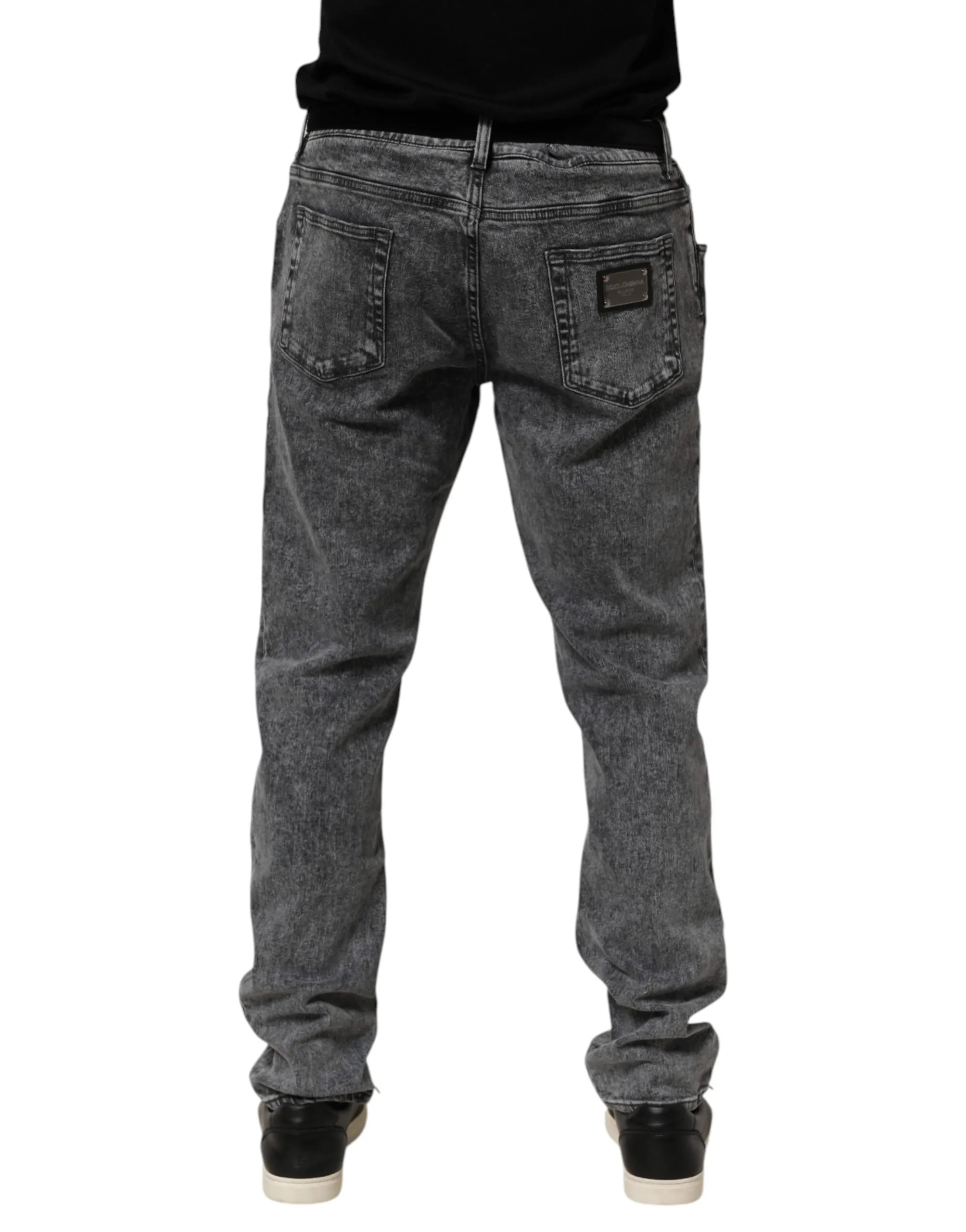 Dolce & Gabbana Gray Cotton Slim Fit Denim Trouser Jeans sold by Siebentaschen product image thumbnail 4