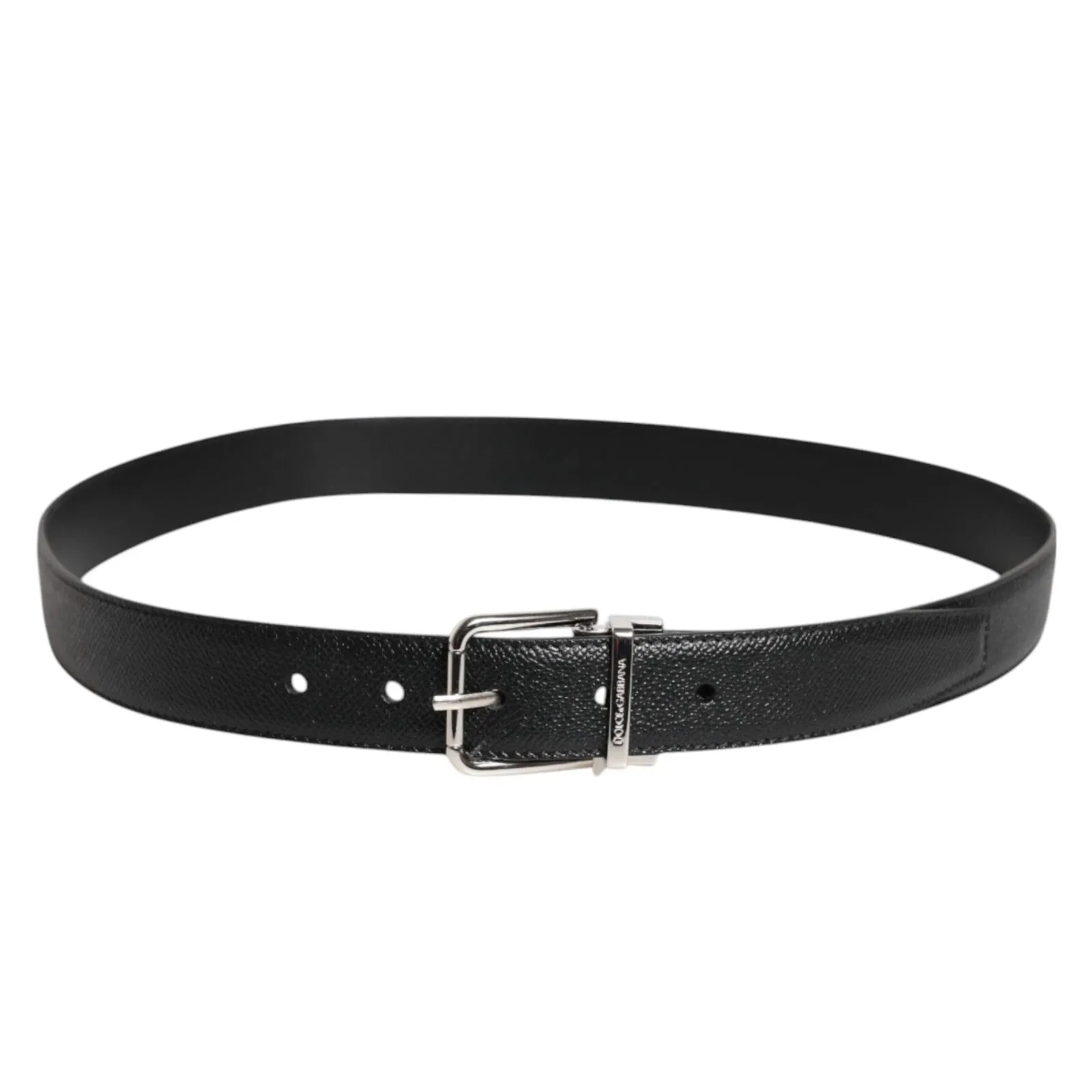 Dolce & Gabbana Black Leather Metal Buckle Classic Men Belt sold by Siebentaschen product image thumbnail 3