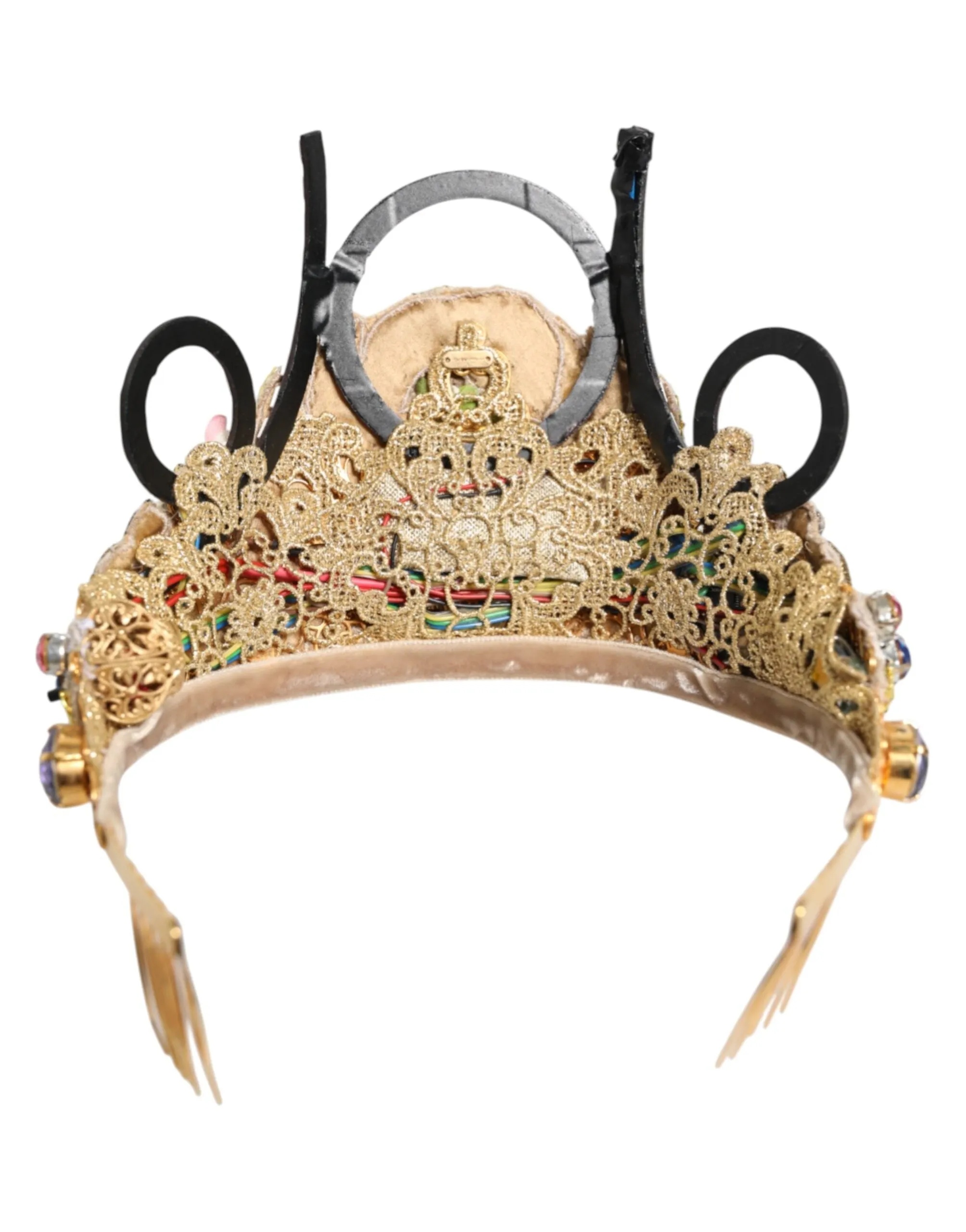 Dolce & Gabbana Gold Brass Crystal Embellished Headpiece Crown Diadem Tiara sold by Siebentaschen product image thumbnail 2