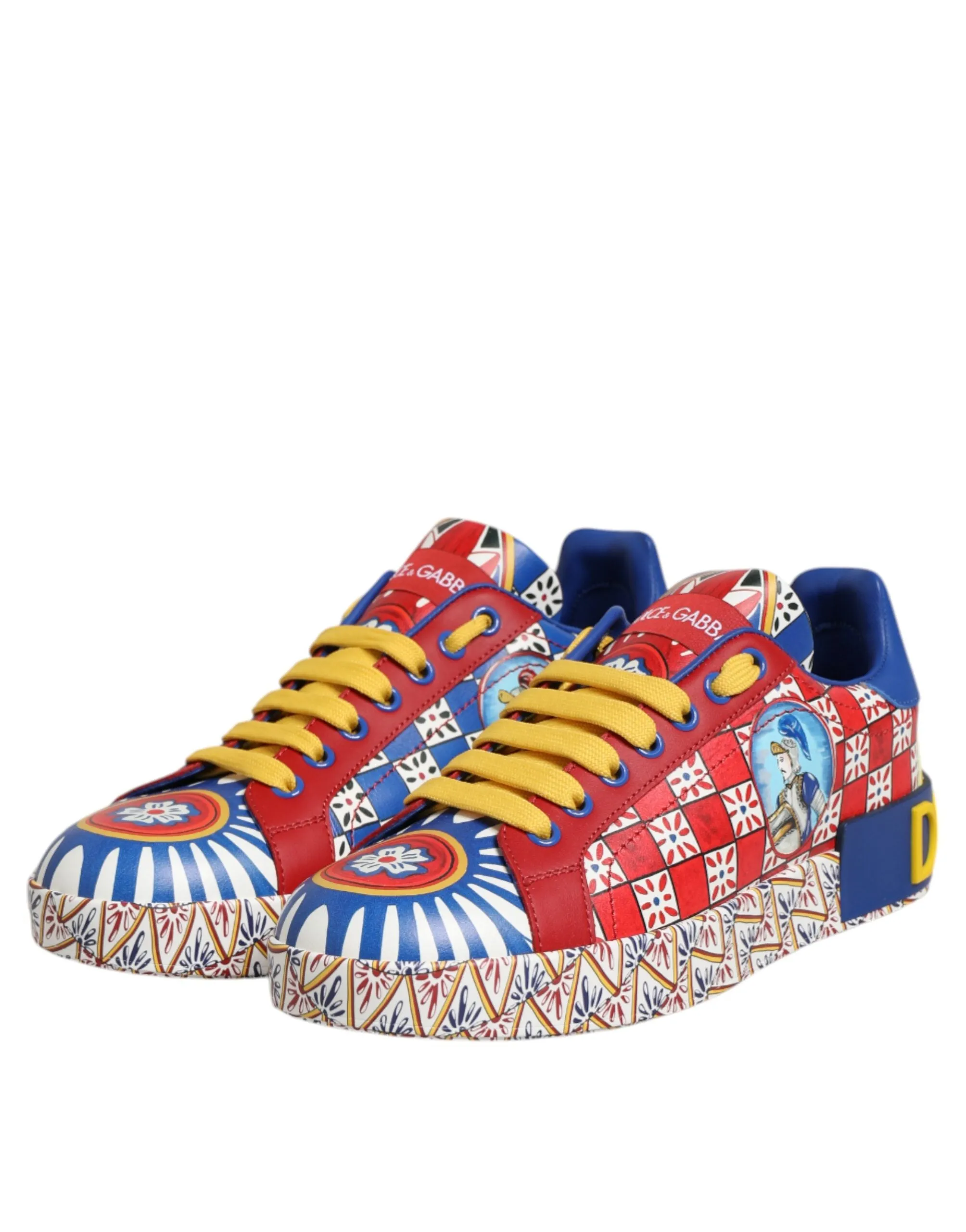 Dolce & Gabbana Portofino Carretto Printed Leather Sneakers Shoes sold by Siebentaschen product image thumbnail 5