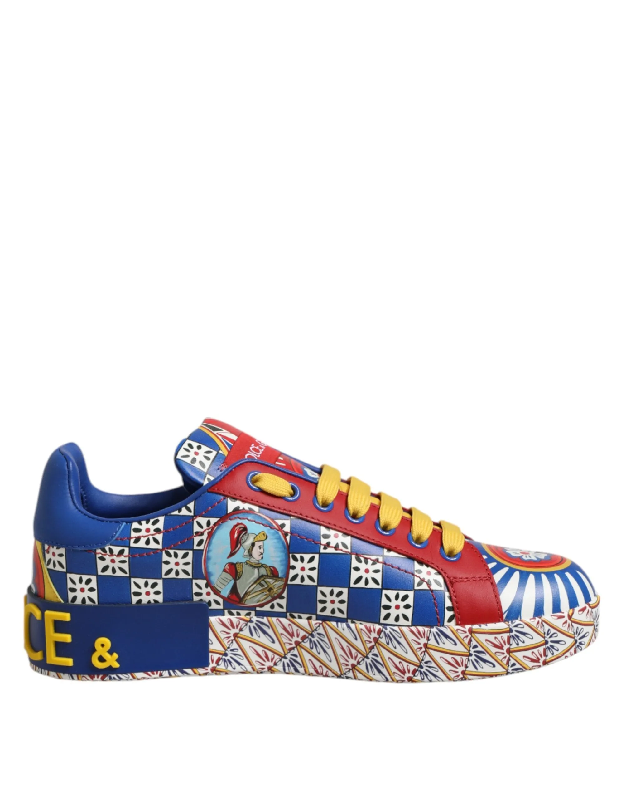Dolce & Gabbana Portofino Carretto Printed Leather Sneakers Shoes sold by Siebentaschen product image thumbnail 2
