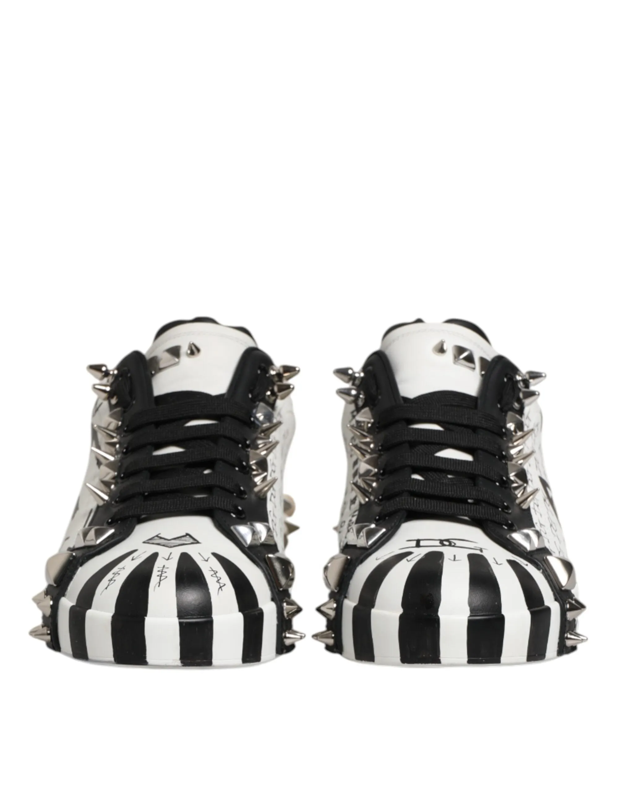 Dolce & Gabbana White Portofino Studded Men Sneakers Shoes sold by Siebentaschen product image thumbnail 3