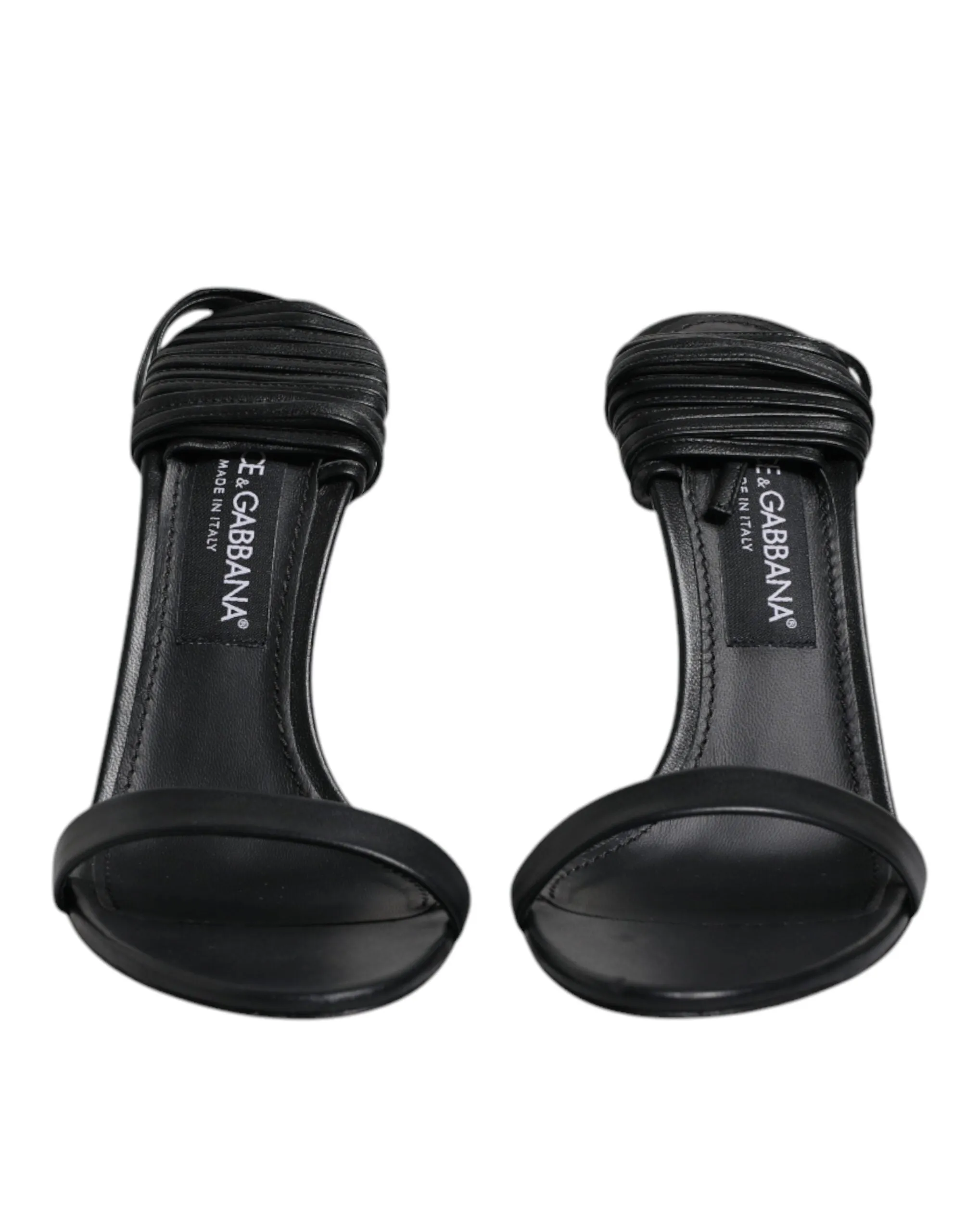 Dolce & Gabbana Black Leather Stiletto Heels Sandals Shoes sold by Siebentaschen product image thumbnail 3