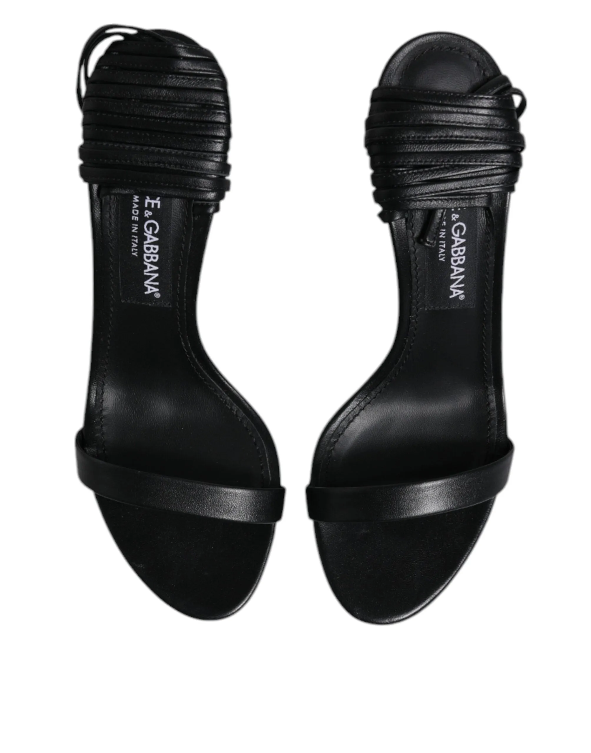 Dolce & Gabbana Black Leather Stiletto Heels Sandals Shoes sold by Siebentaschen product image thumbnail 4