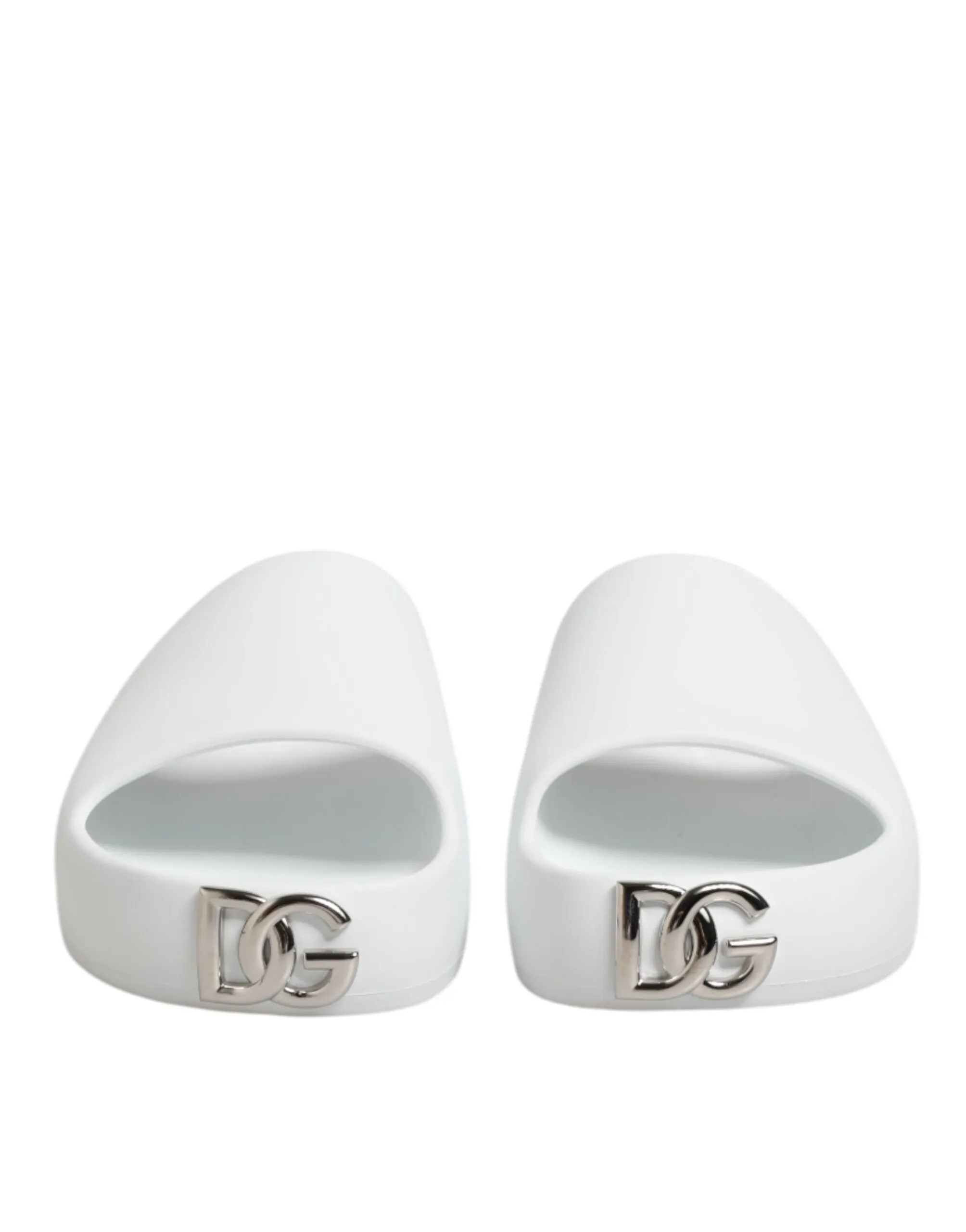Dolce & Gabbana White Logo Slides Sandals Men Beachwear Shoes sold by Siebentaschen product image thumbnail 3
