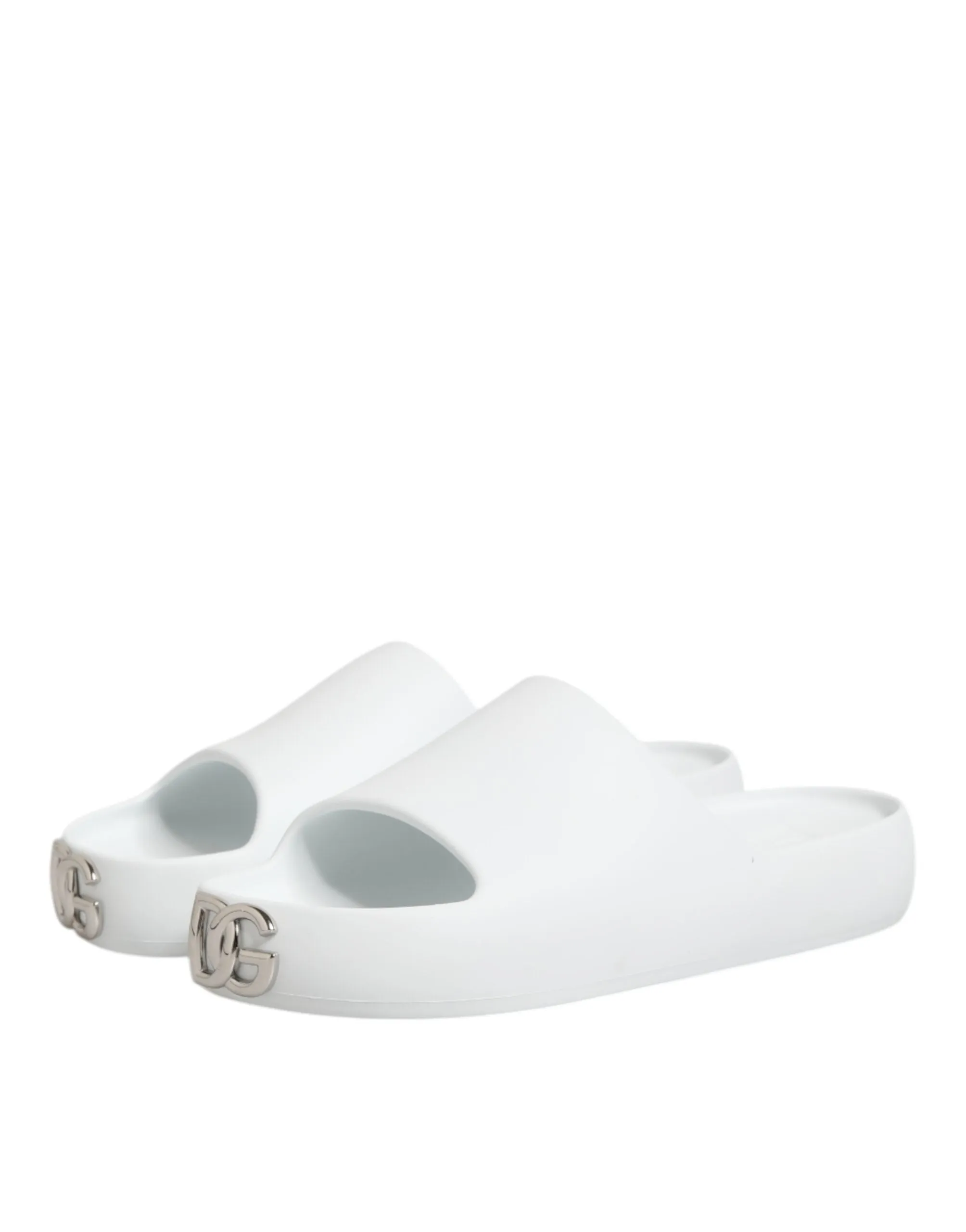 Dolce & Gabbana White Logo Slides Sandals Men Beachwear Shoes sold by Siebentaschen product image thumbnail 5