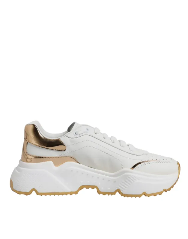 Dolce & Gabbana White Gold Daymaster Low Top Sneakers Shoes sold by Siebentaschen
