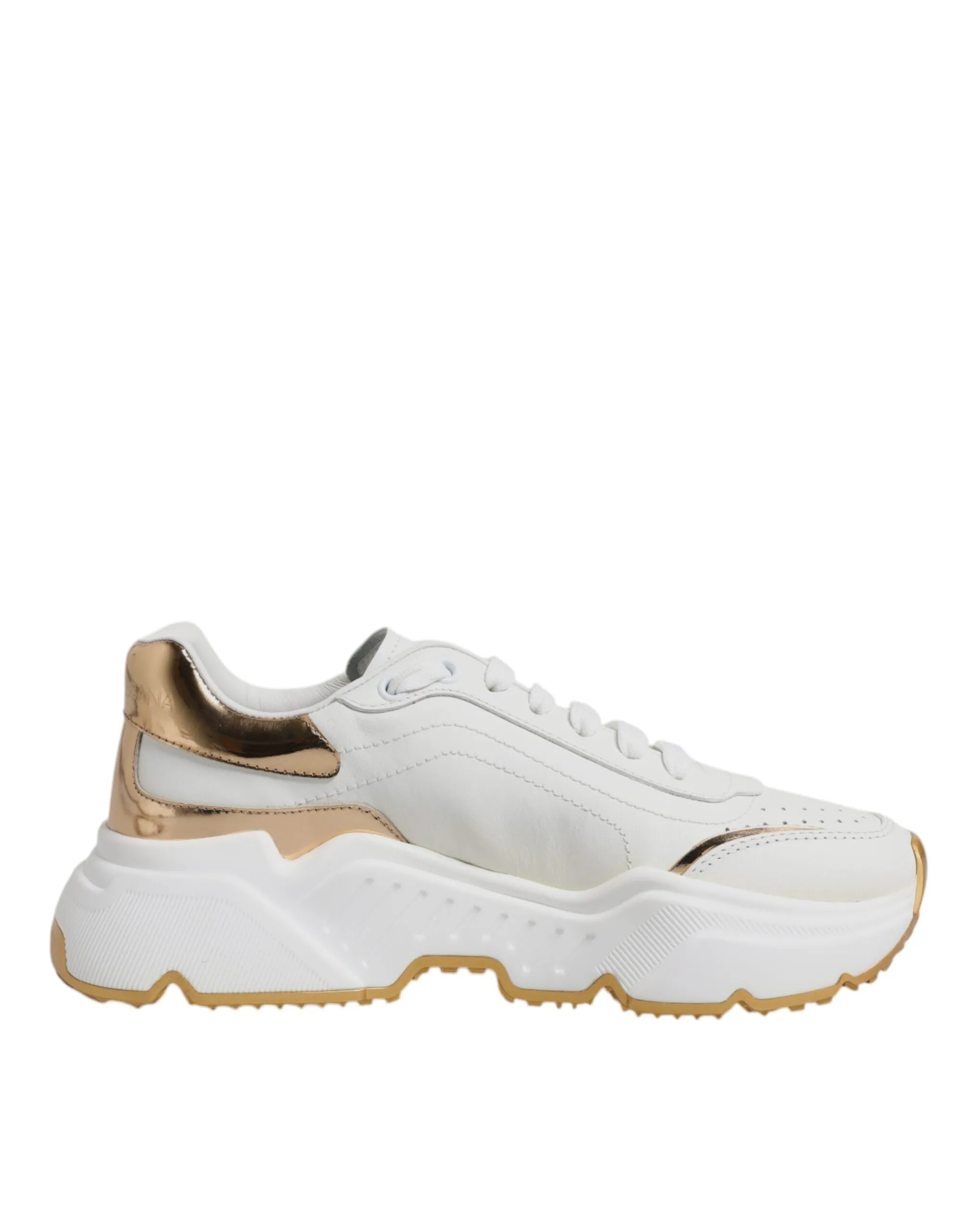 Dolce & Gabbana White Gold Daymaster Low Top Sneakers Shoes sold by Siebentaschen