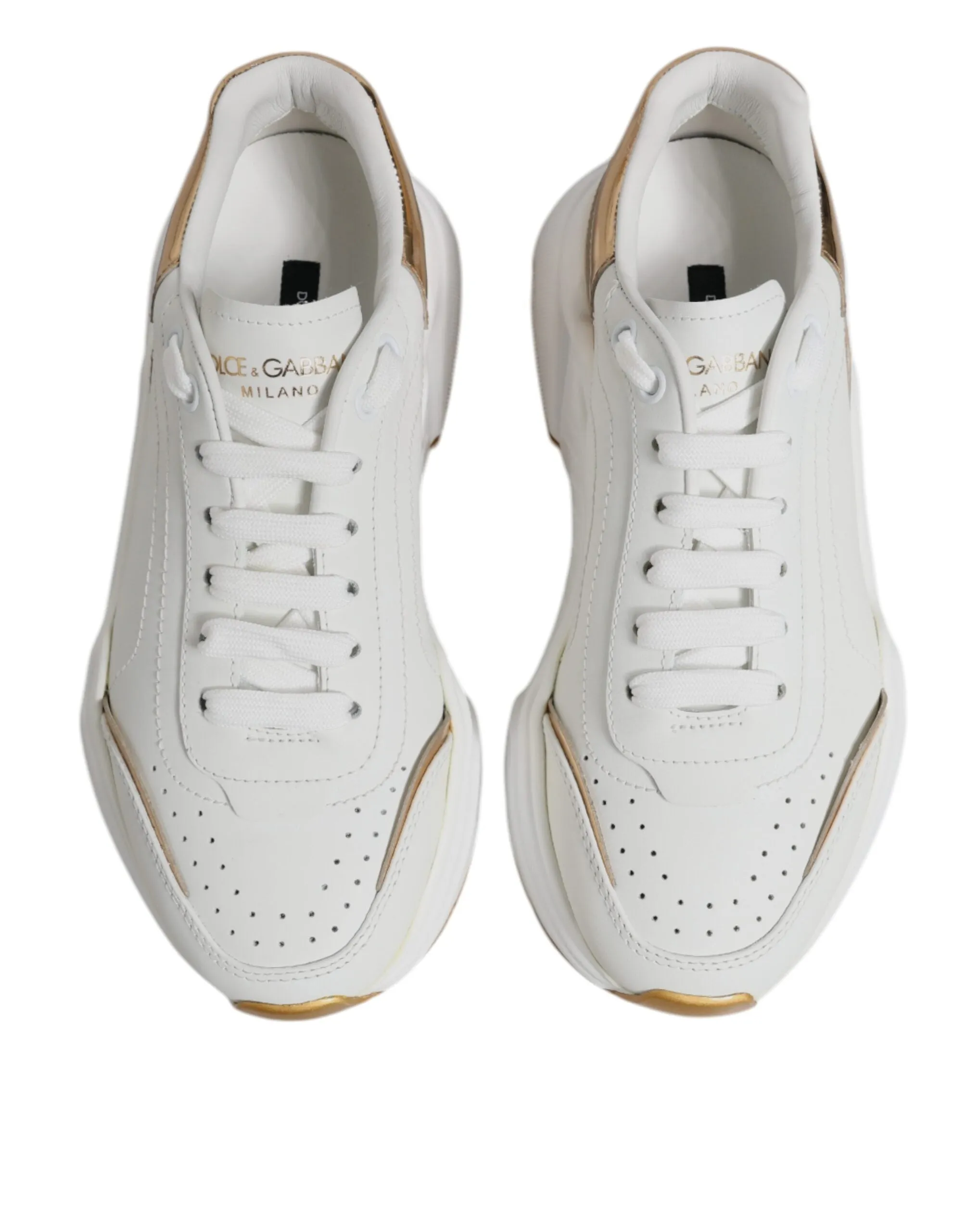 Dolce & Gabbana White Gold Daymaster Low Top Sneakers Shoes sold by Siebentaschen product image thumbnail 4