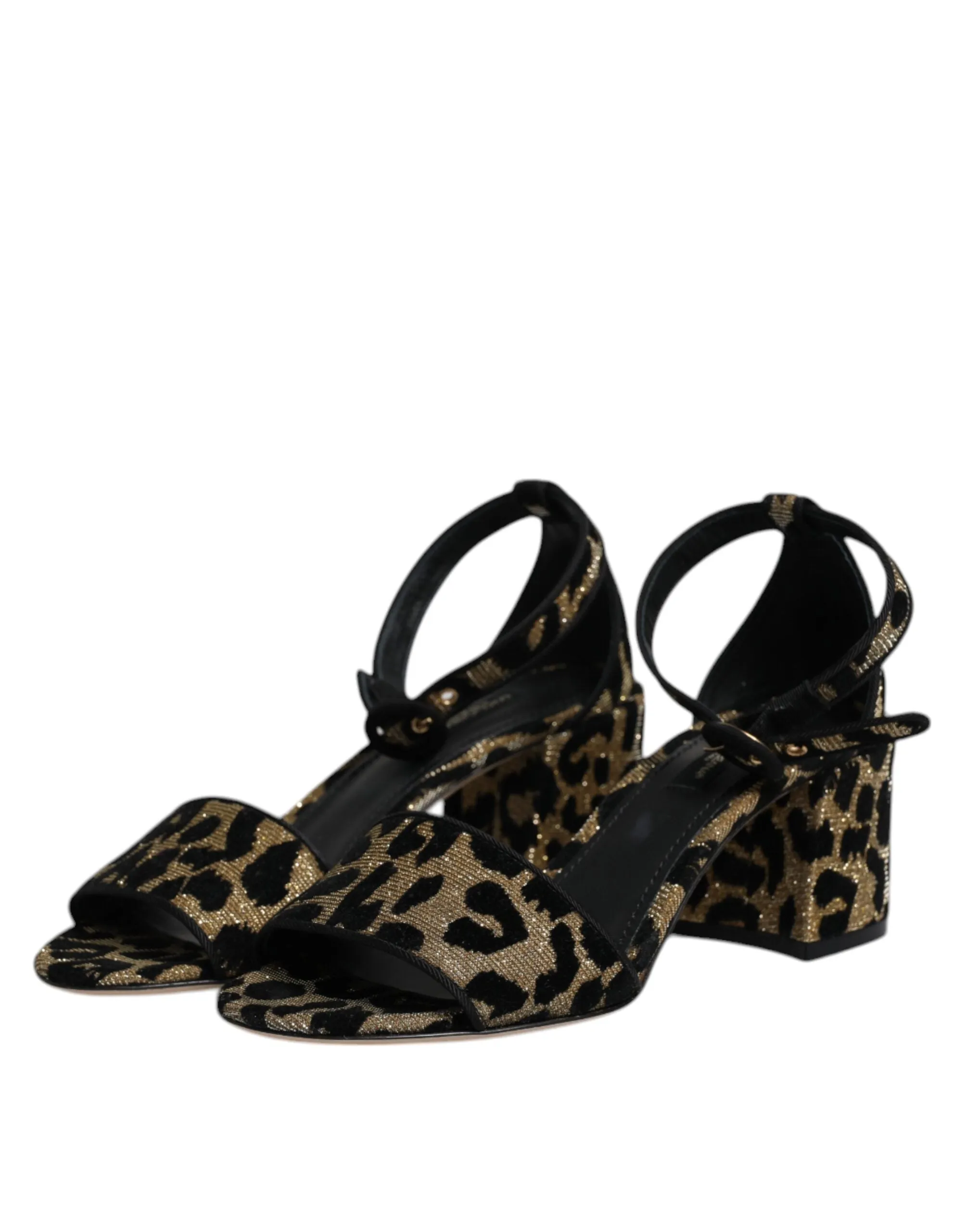 Dolce & Gabbana Gold Leopard Ankle Strap Heels Sandals Shoes sold by Siebentaschen product image thumbnail 5