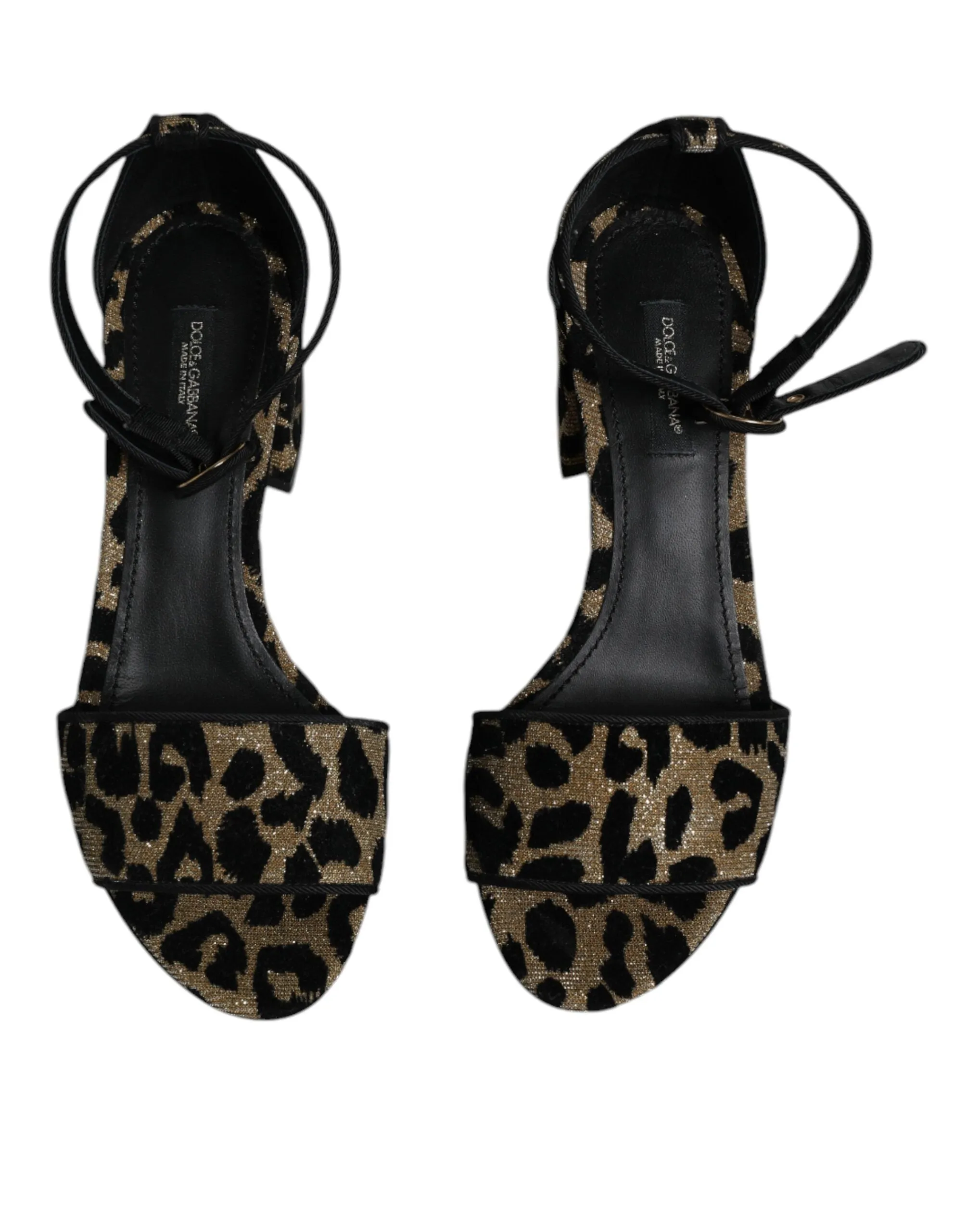 Dolce & Gabbana Gold Leopard Ankle Strap Heels Sandals Shoes sold by Siebentaschen product image thumbnail 4