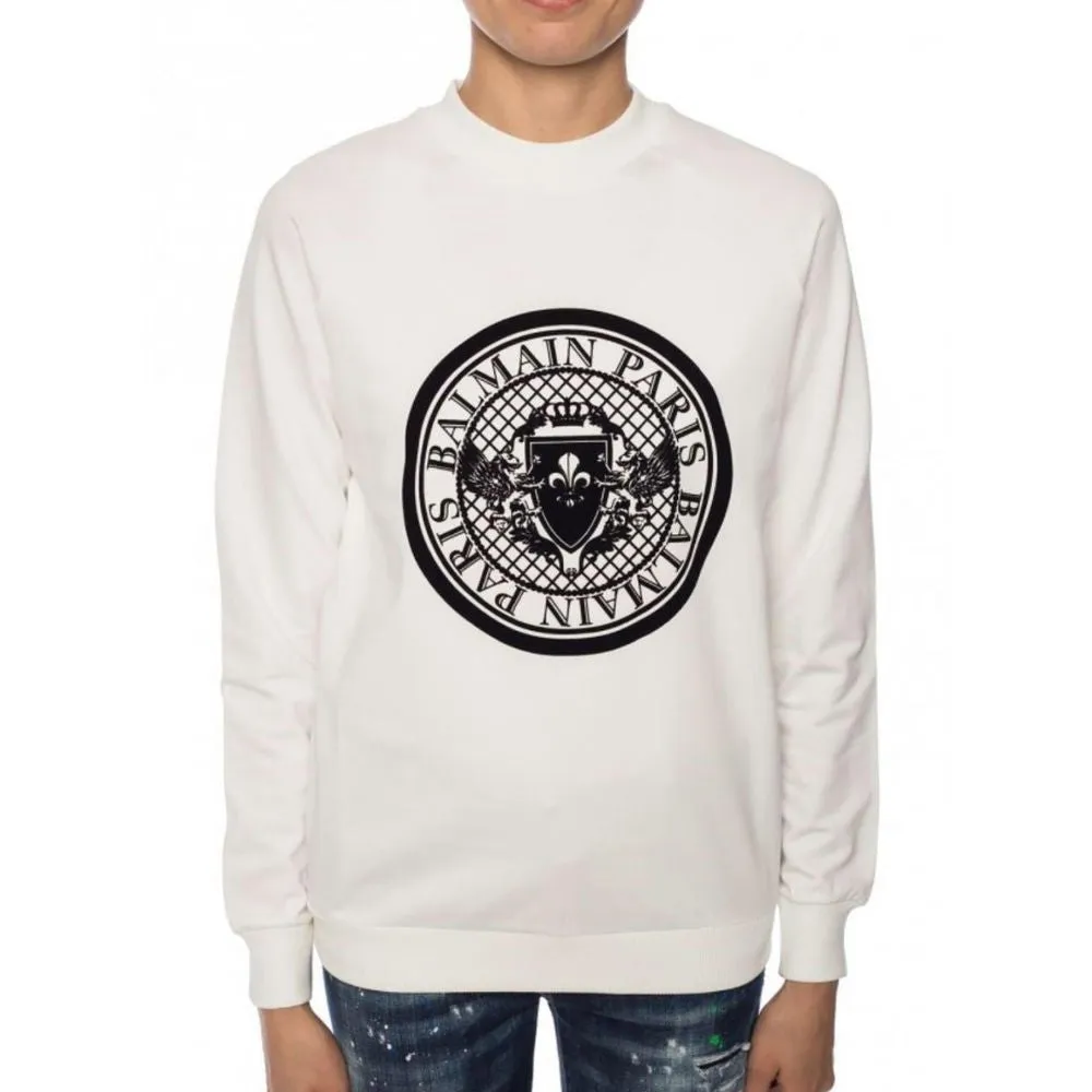 Balmain White Cotton Sweatshirt sold by Siebentaschen product image thumbnail 2