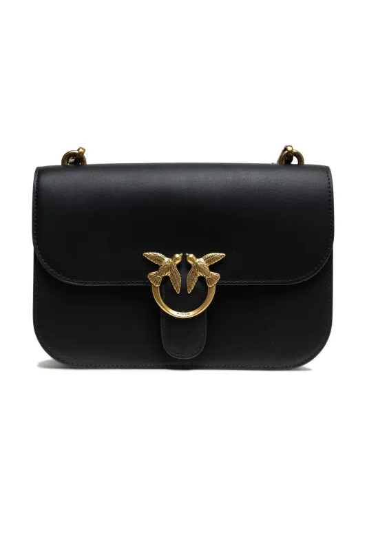 PINKO Black Leather Love Bell Classic Shoulder Bag sold by Siebentaschen