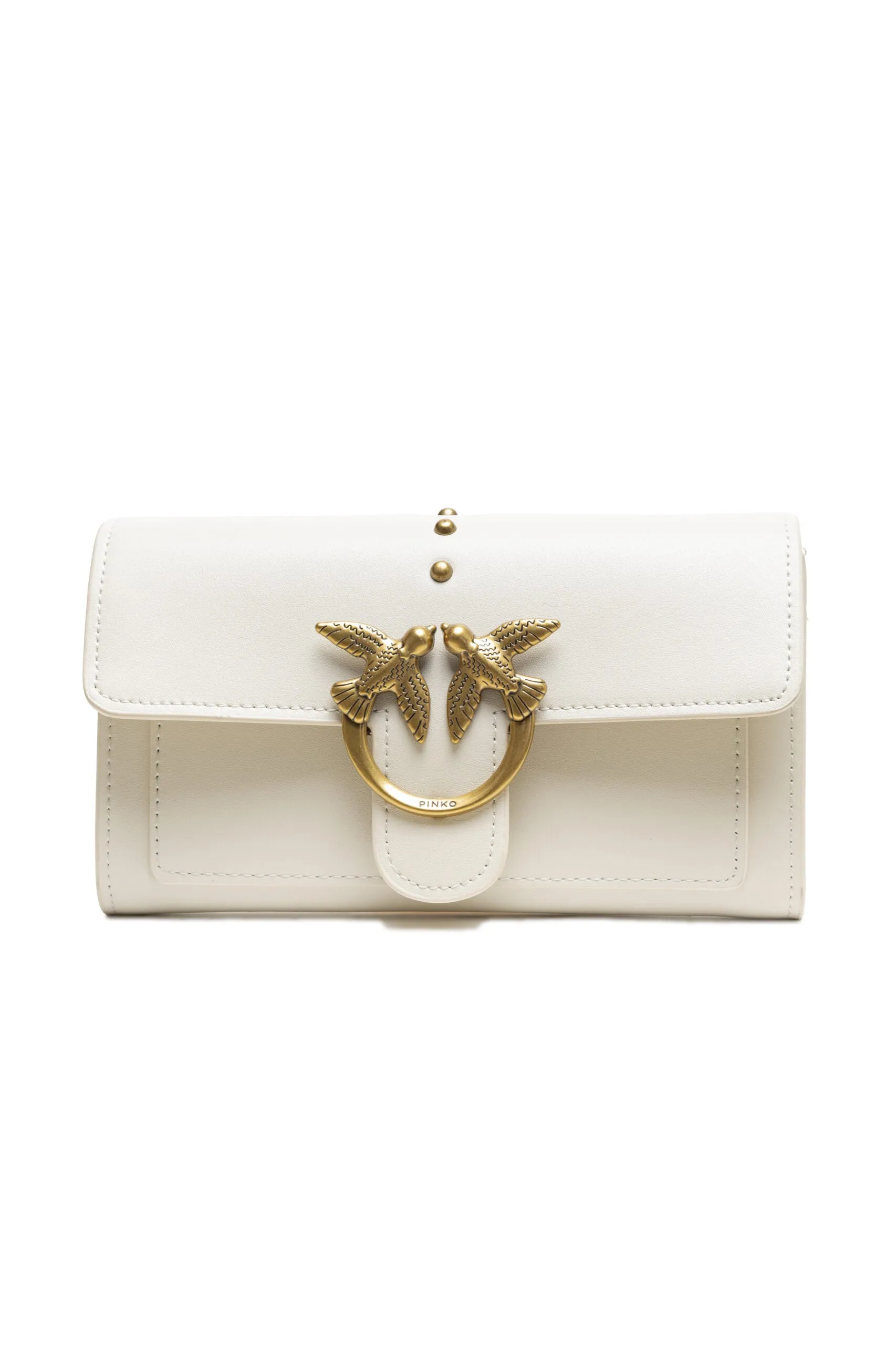 PINKO White Leather One Simply Love Mini Bag sold by Siebentaschen