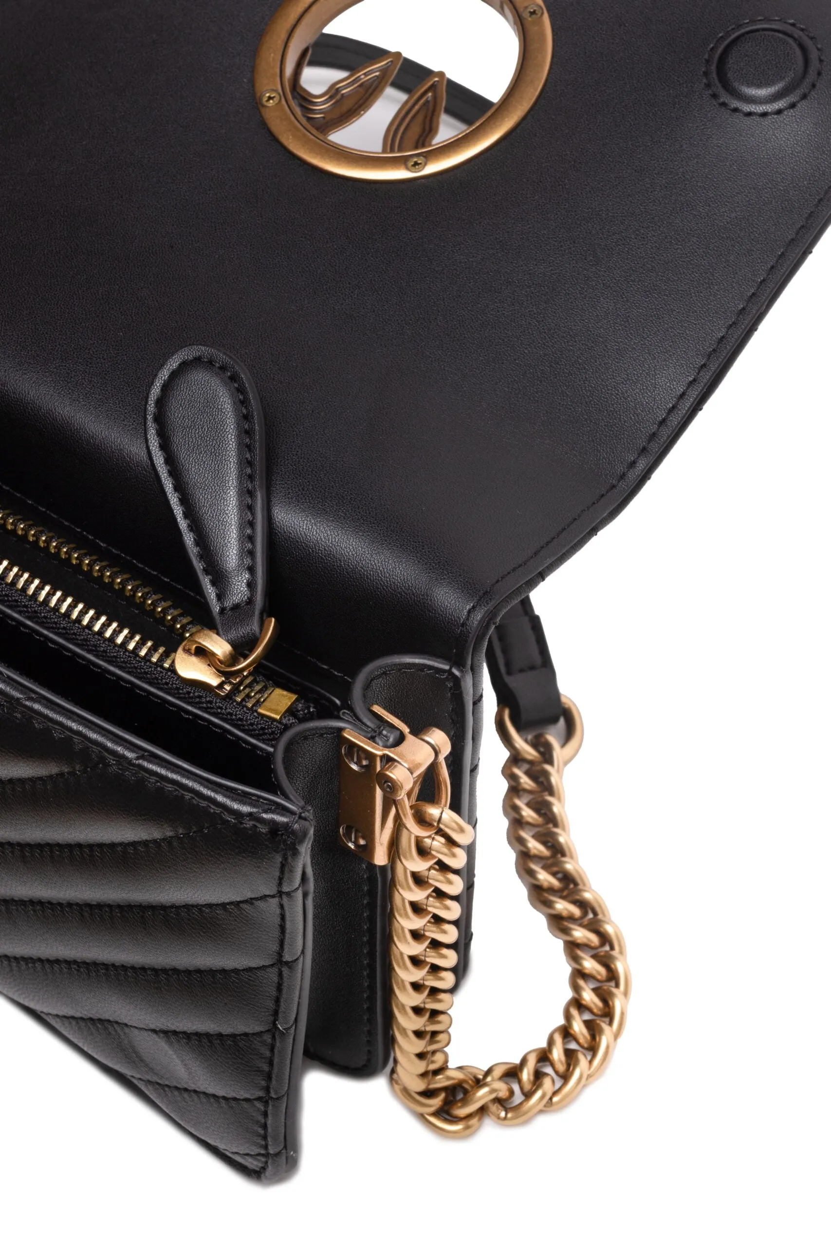 PINKO Black Leather Love Click Mini Shoulder Bag sold by Siebentaschen product image thumbnail 4