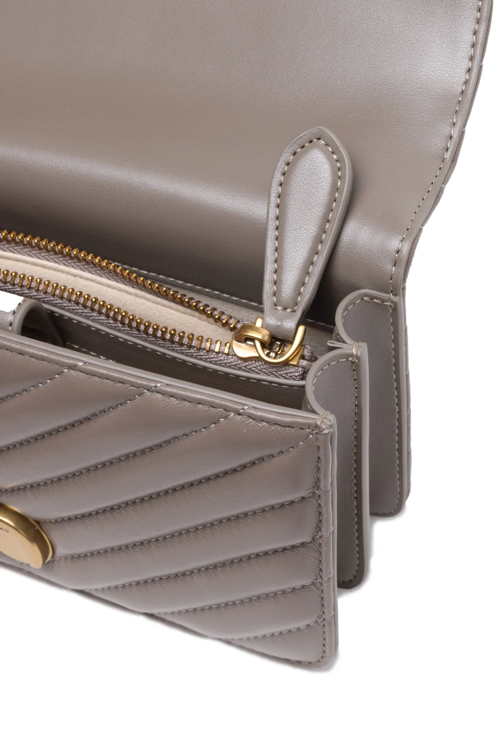 PINKO Grey Leather Love One Mini Shoulder Bag sold by Siebentaschen product image thumbnail 4