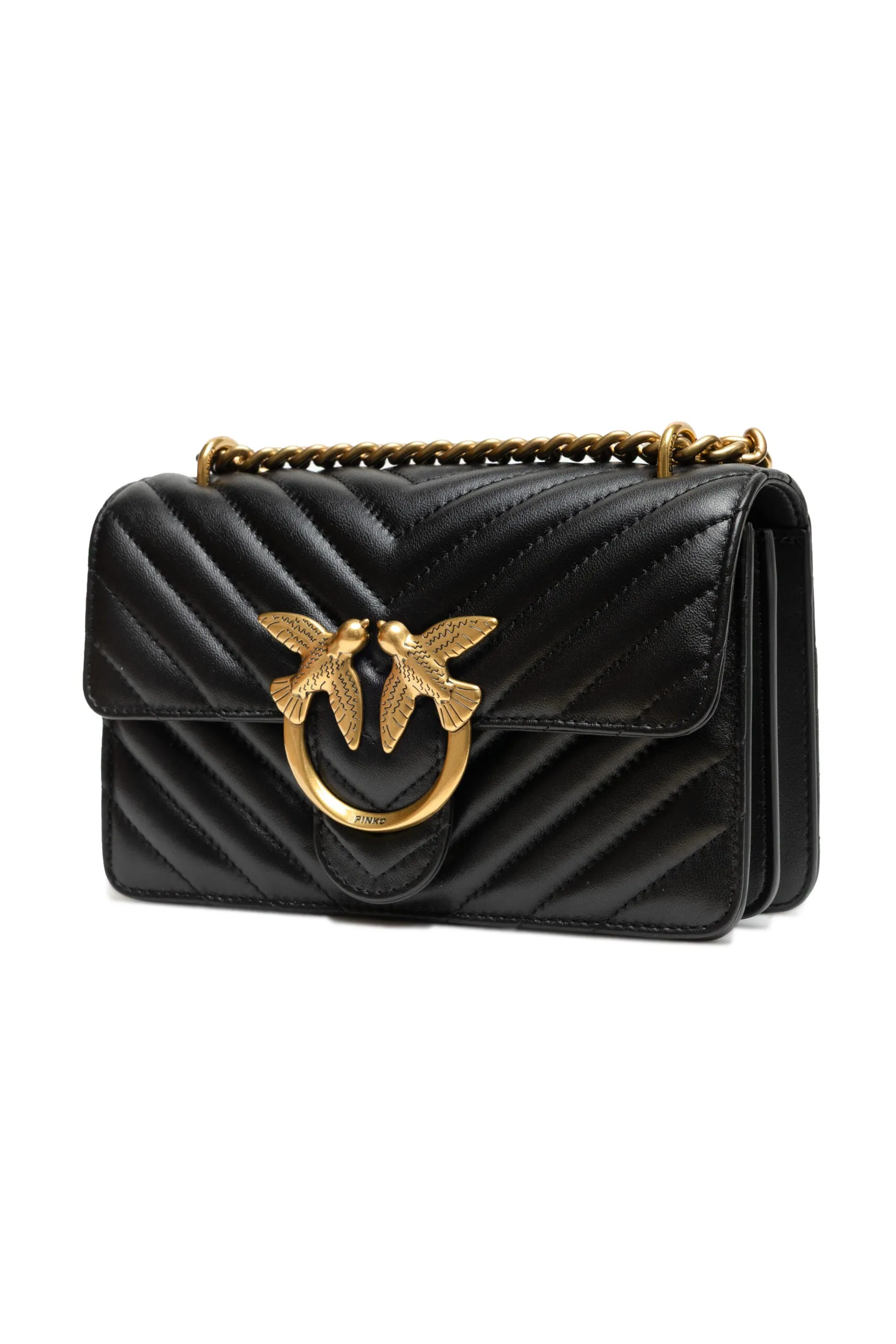PINKO Black Leather Love One Mini Shoulder Bag sold by Siebentaschen product image thumbnail 2
