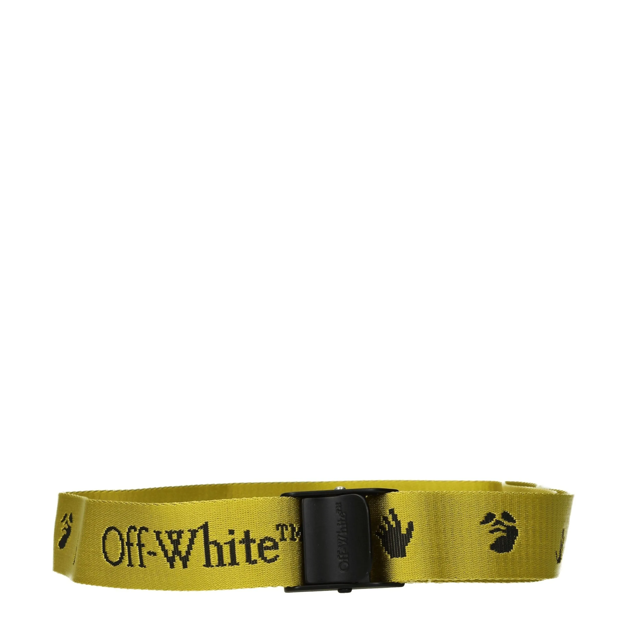 Off-White Yellow Fabric Regular Belt sold by Siebentaschen